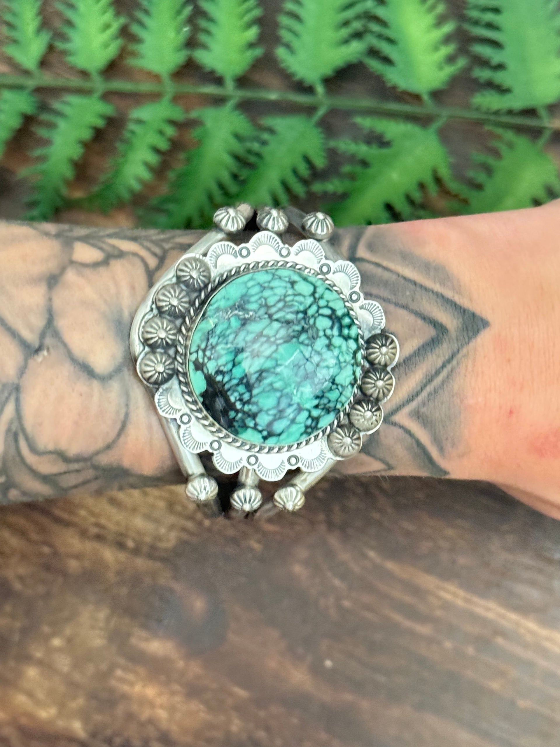 Boyd Ashley New Lander Variscite & Sterling Silver Cuff Bracelet