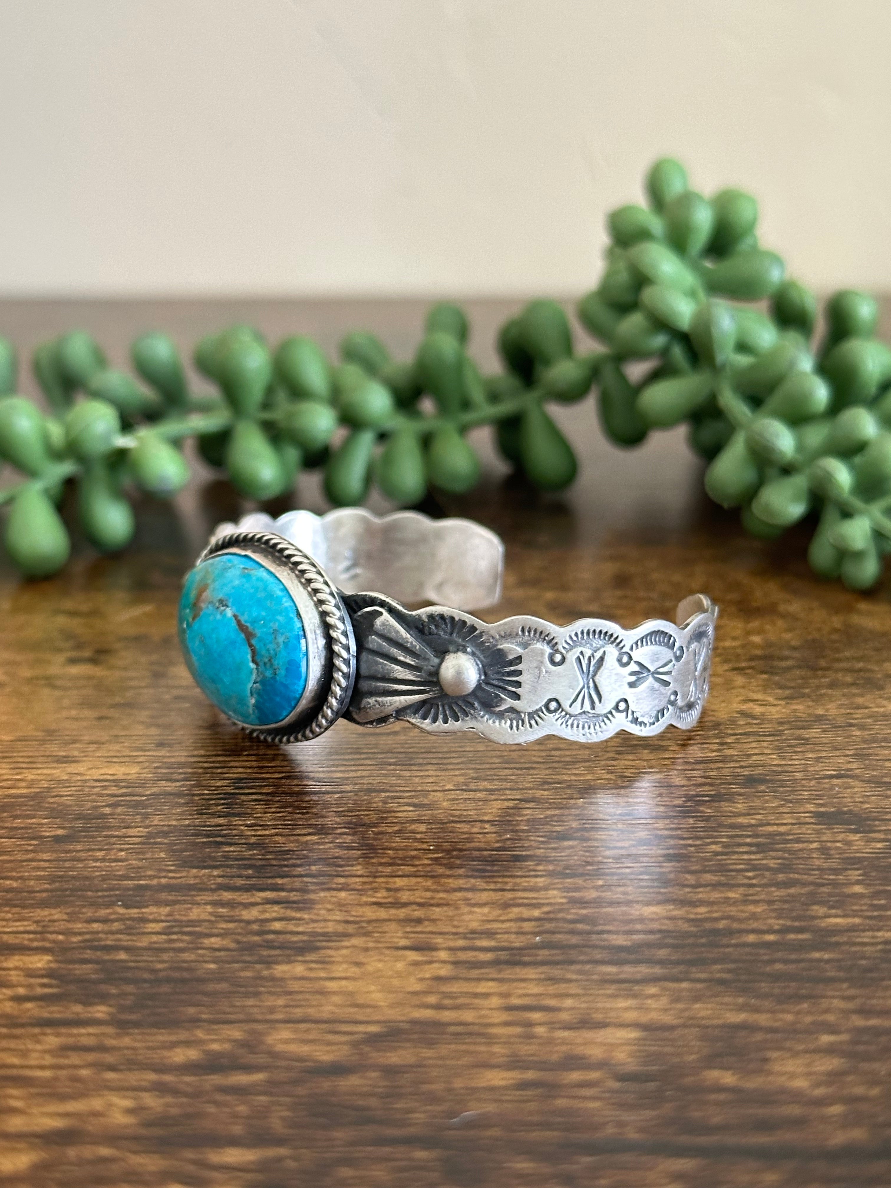 Lorenzo James Kingman Turquoise & Sterling Silver Cuff Bracelet