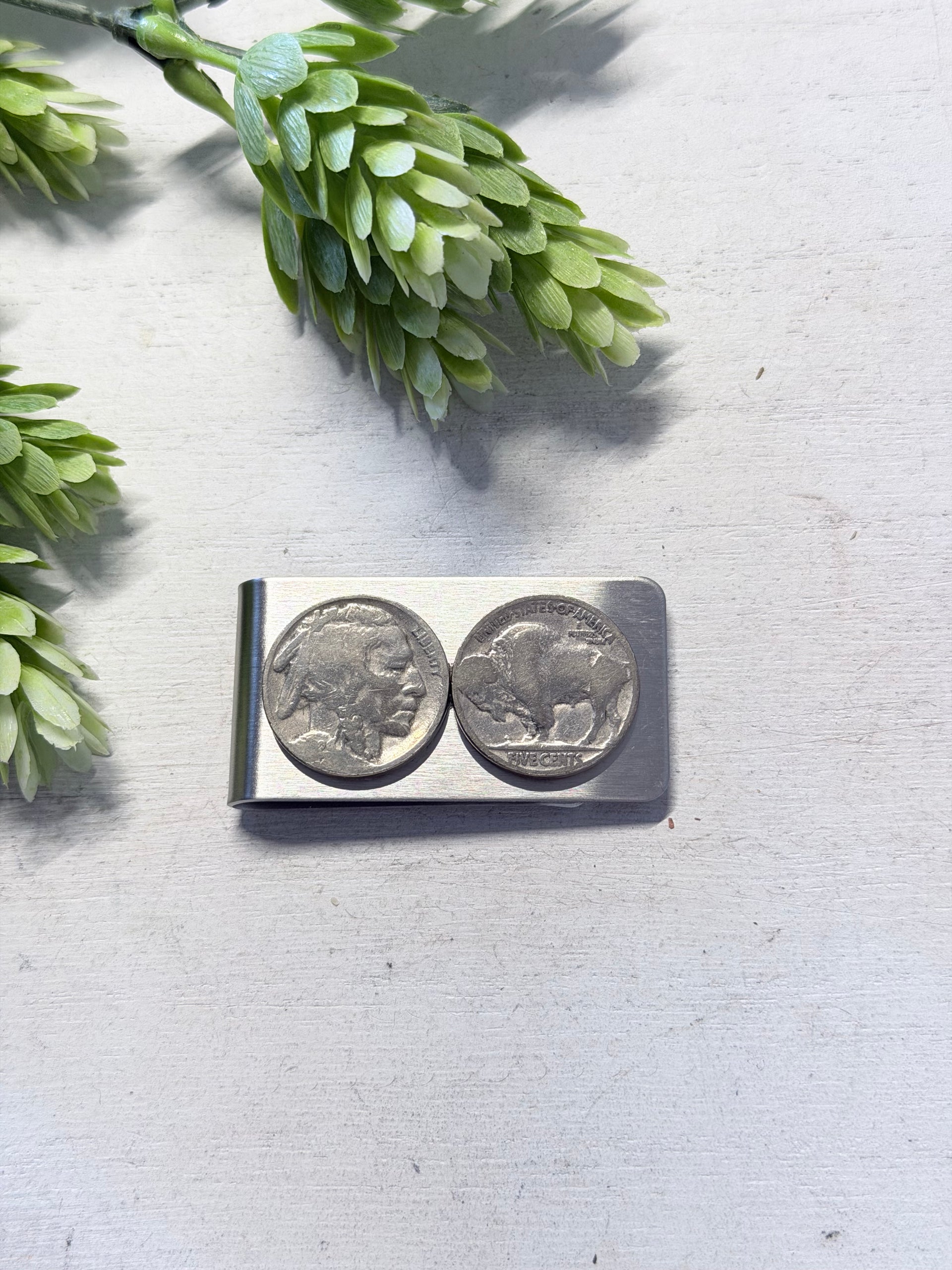 Navajo Made Sterling Silver & Buffalo Nickel Money Clip