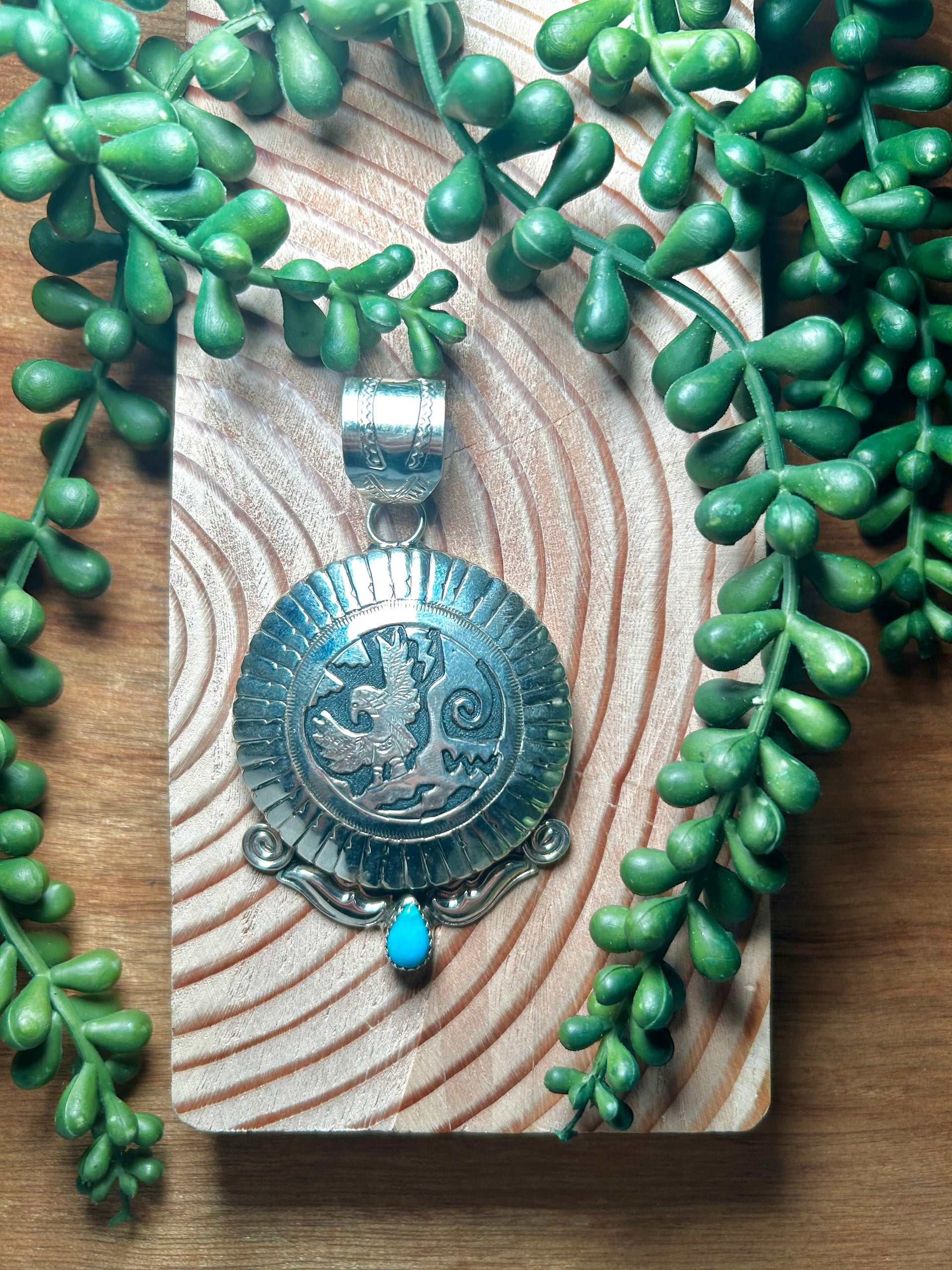 Alonzo Mariano Kingman Turquoise & Sterling Silver Pendant