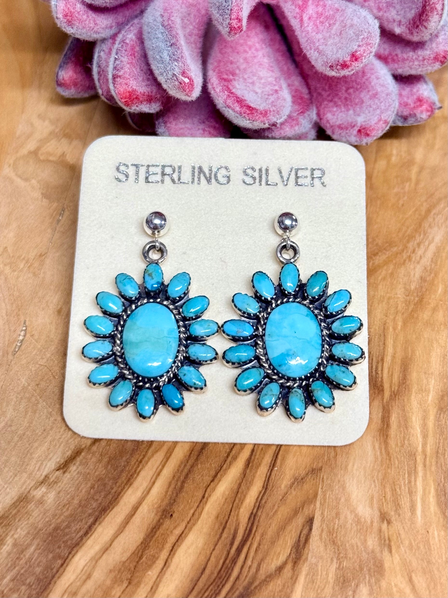 Southwest Handmade Turquoise & Sterling Silver Earrings
