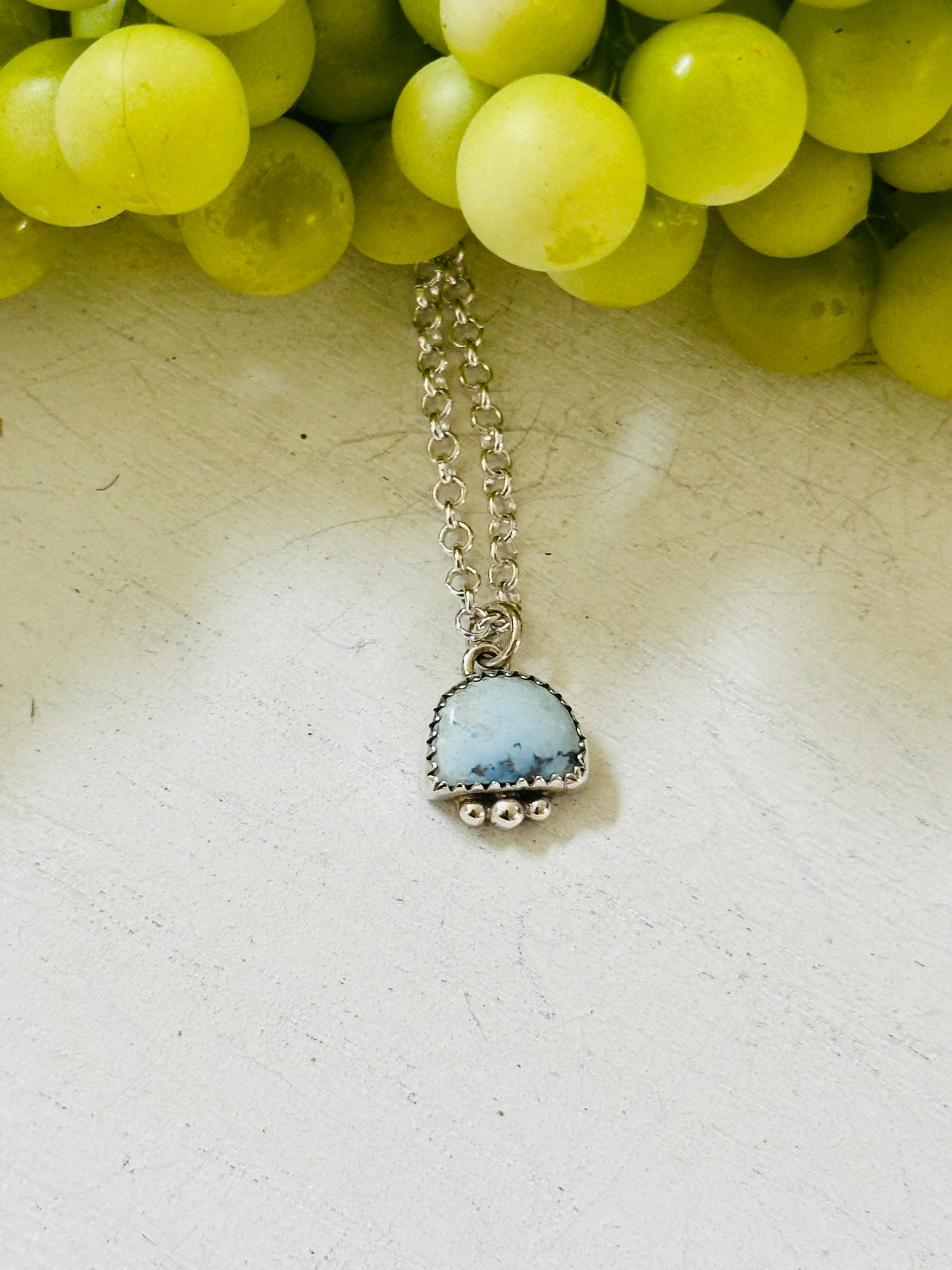 Southwest Handmade Golden Hills Turquoise & Sterling Silver Necklace