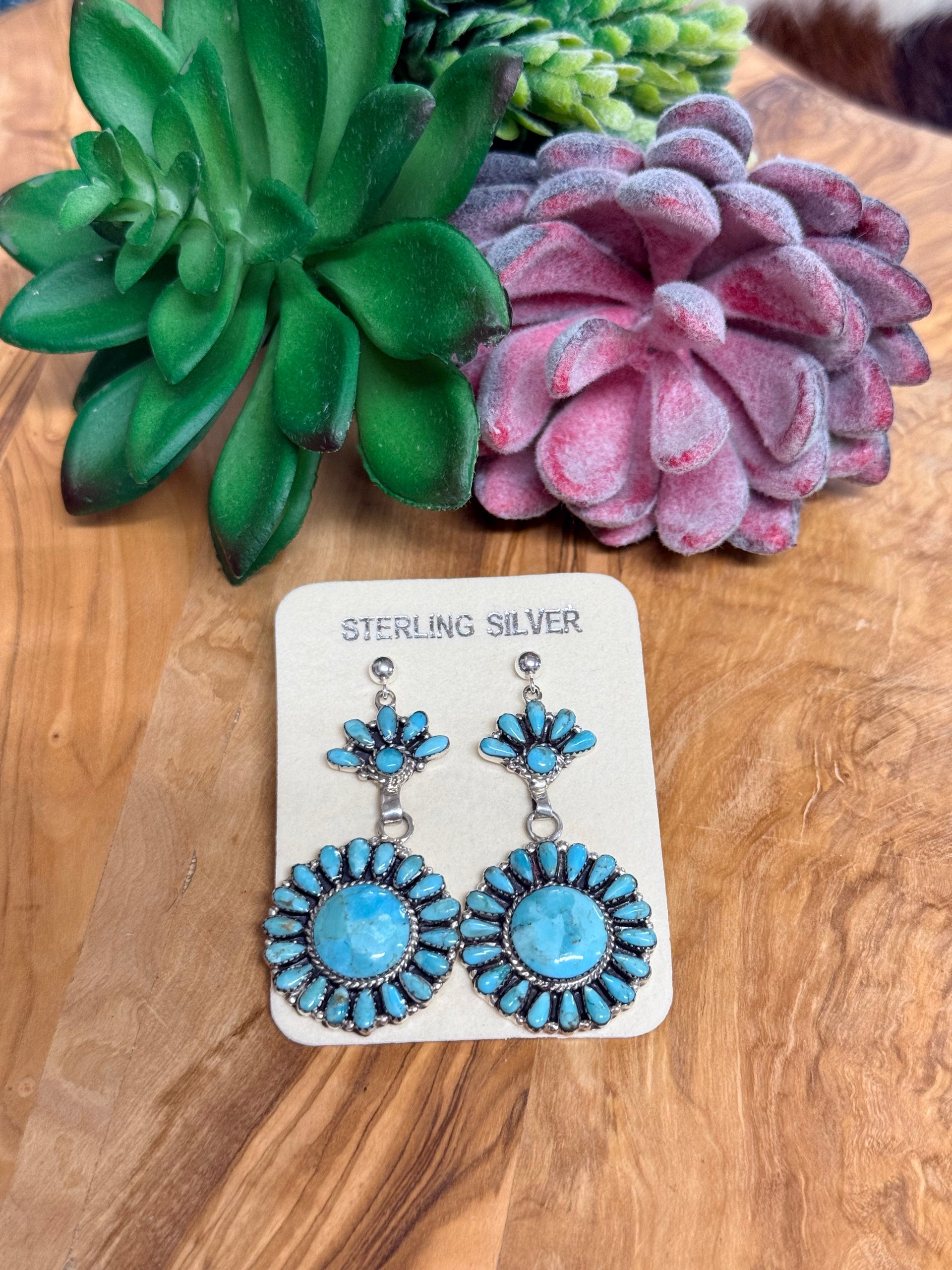 Southwest Handmade Turquoise & Sterling Silver Earrings
