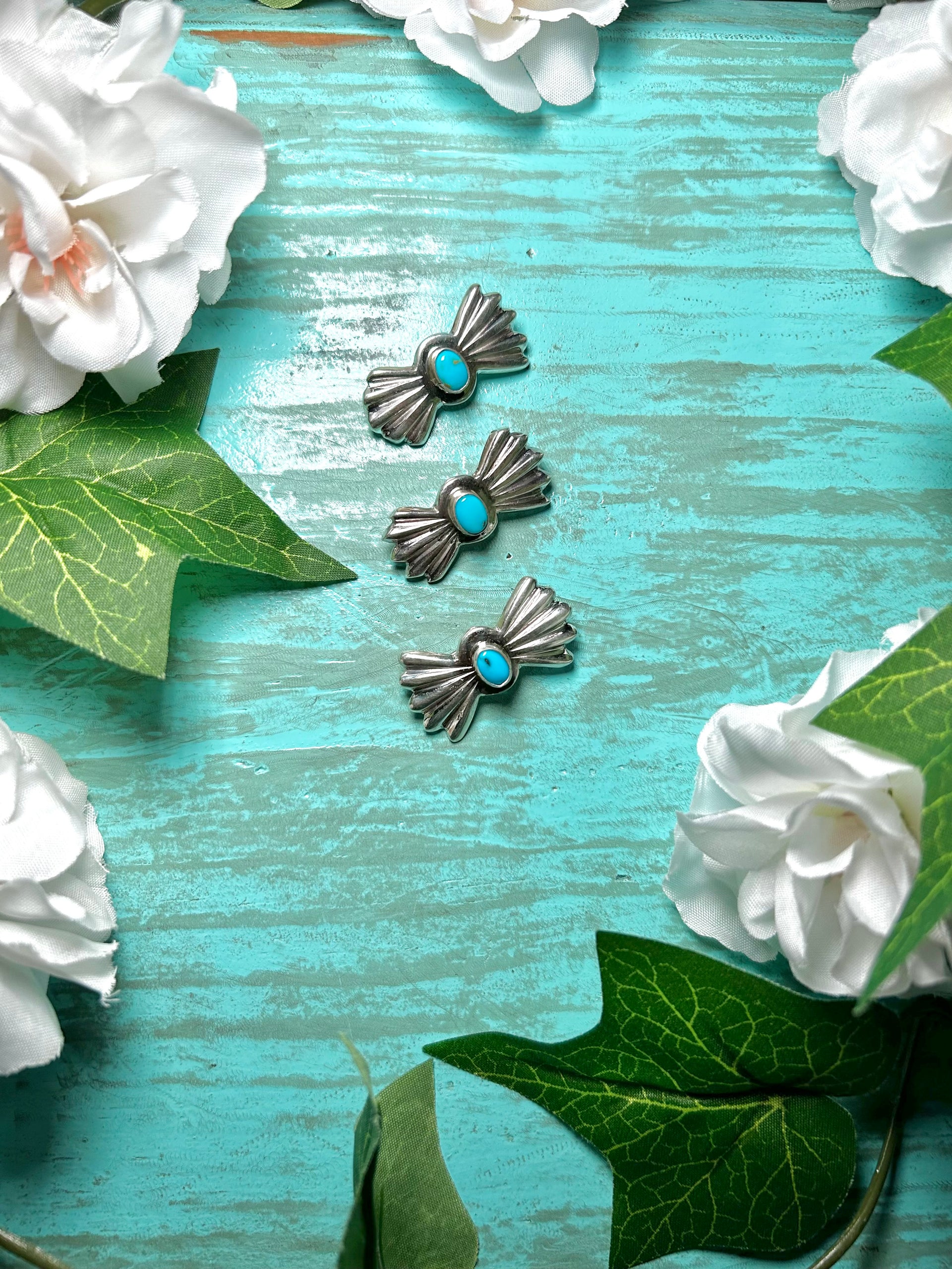 Edith Kee Kingman Turquoise & Sterling Silver Pin