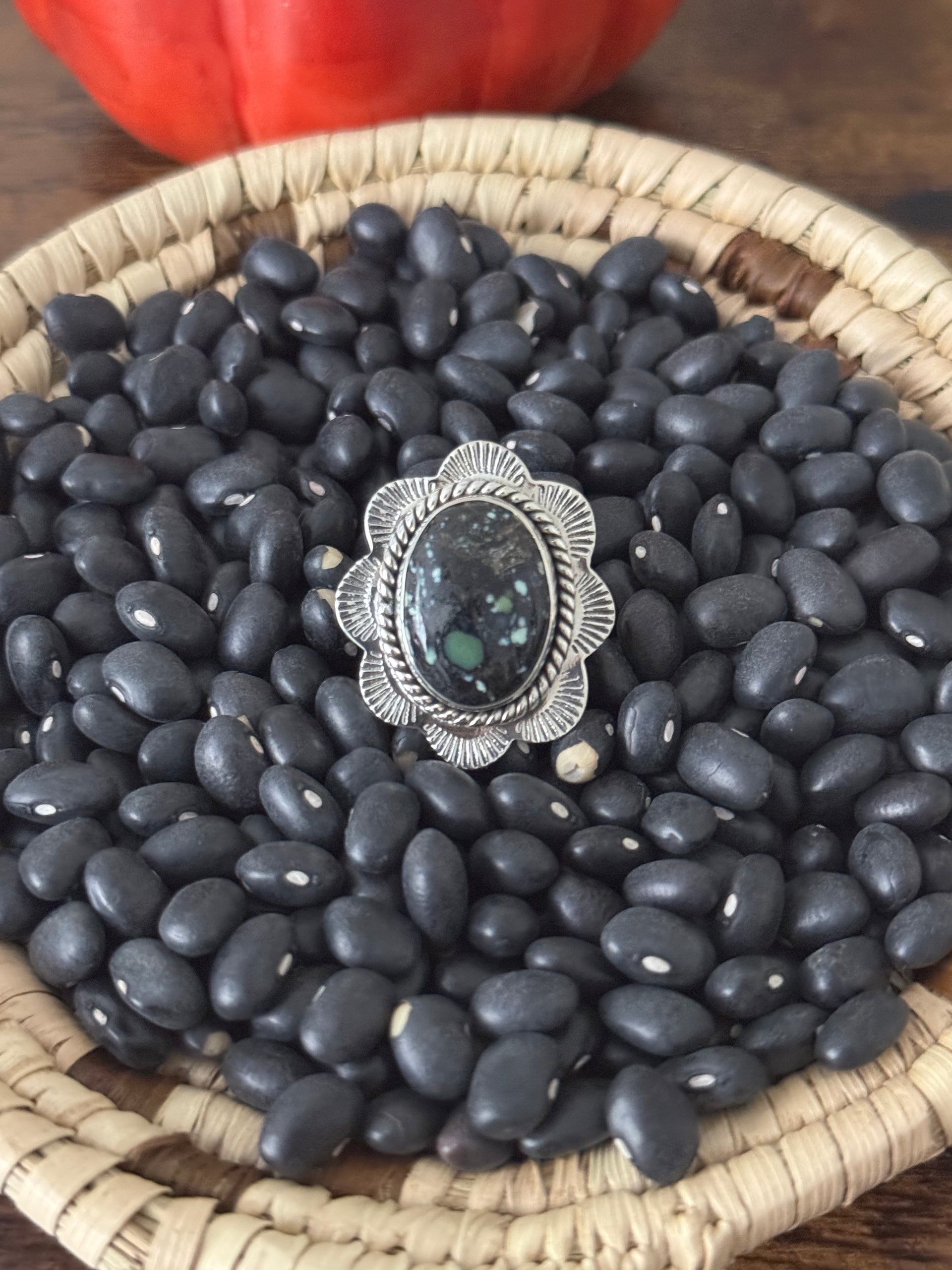 Southwest Handmade New Lander Variscite & Sterling Silver Adjustable Ring