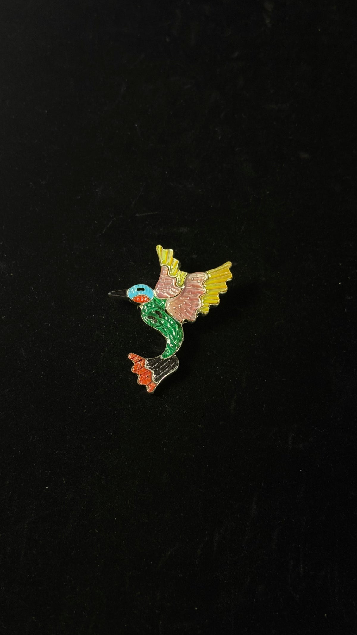 Tamara Pinto Multi Stone & Sterling Silver Cobblestone Hummingbird Pendant/Pin