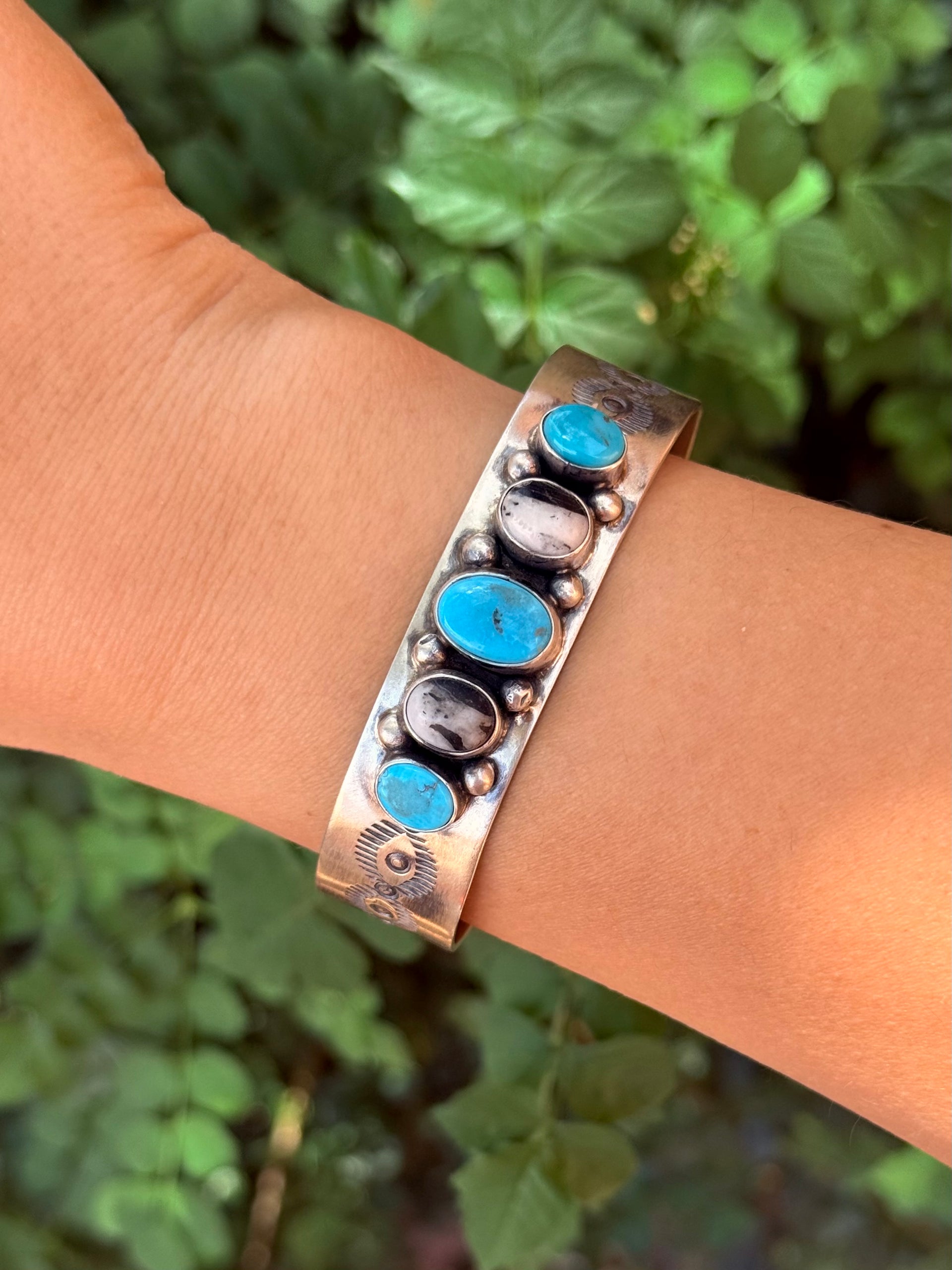 Danny Henio Multi Stone & Sterling Silver Cuff Bracelet
