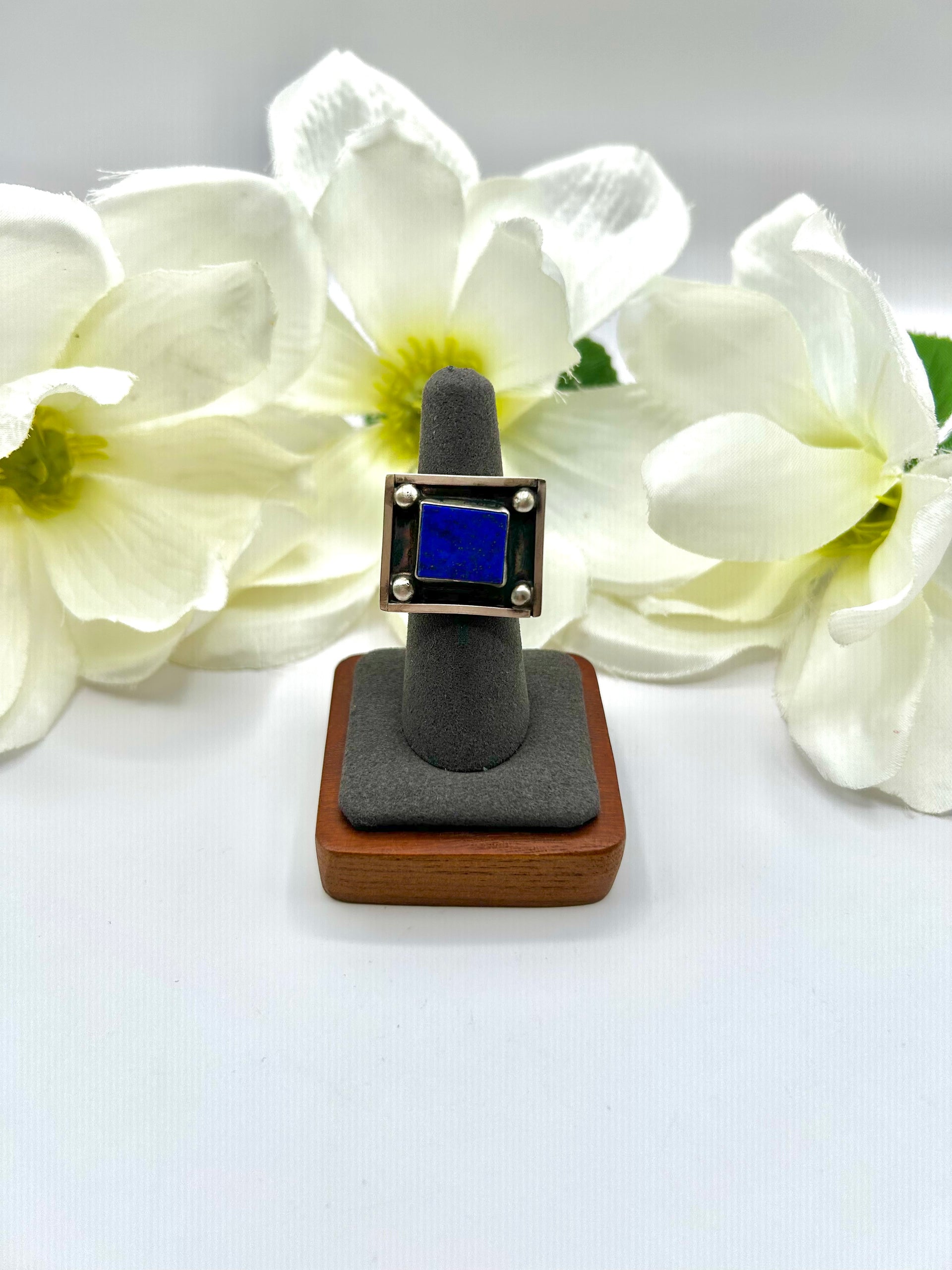 Kobe Martinez Lapis & Sterling Silver Ring Size 6.5
