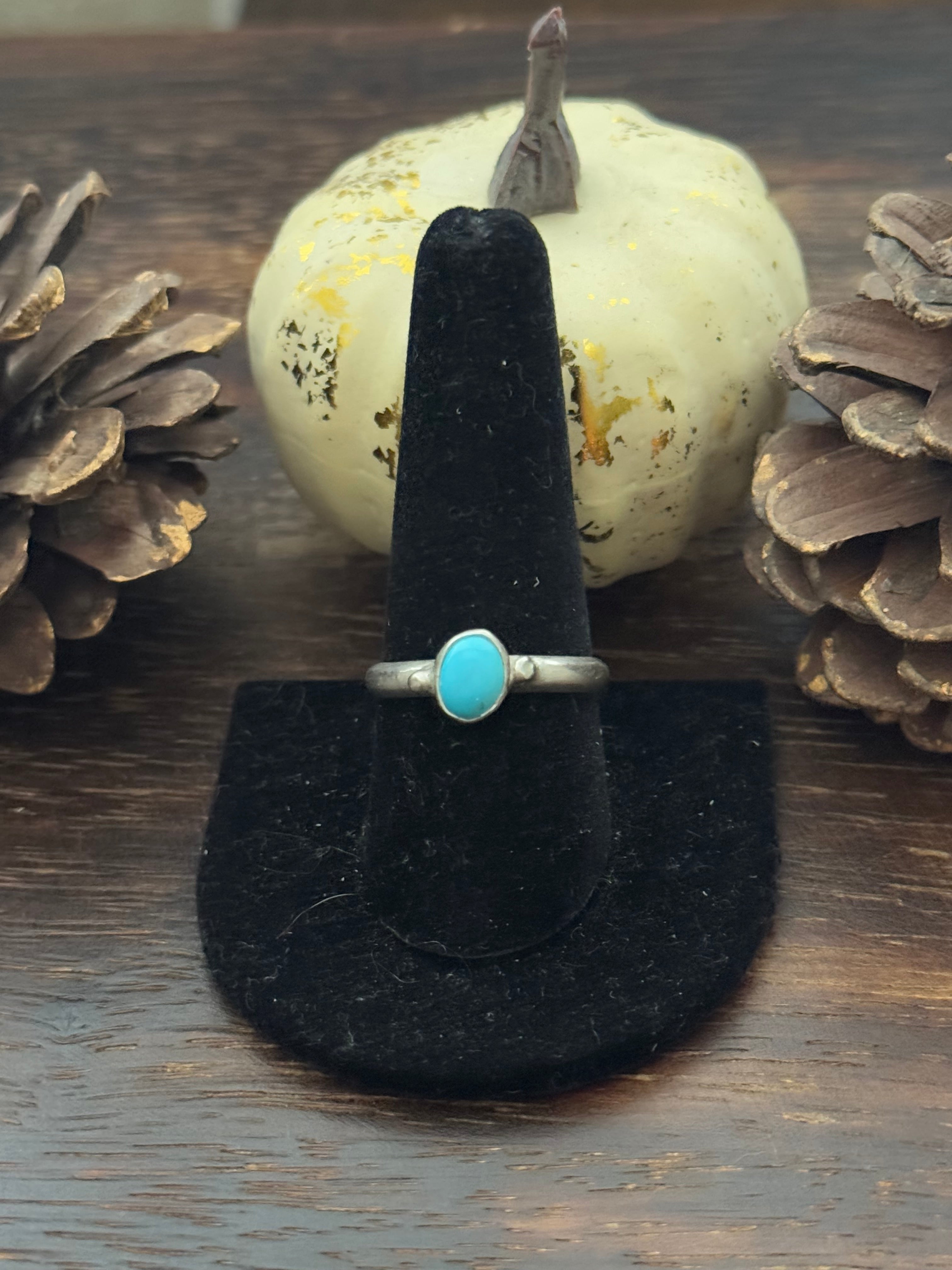 Navajo Made Kingman Turquoise & Sterling Silver Ring