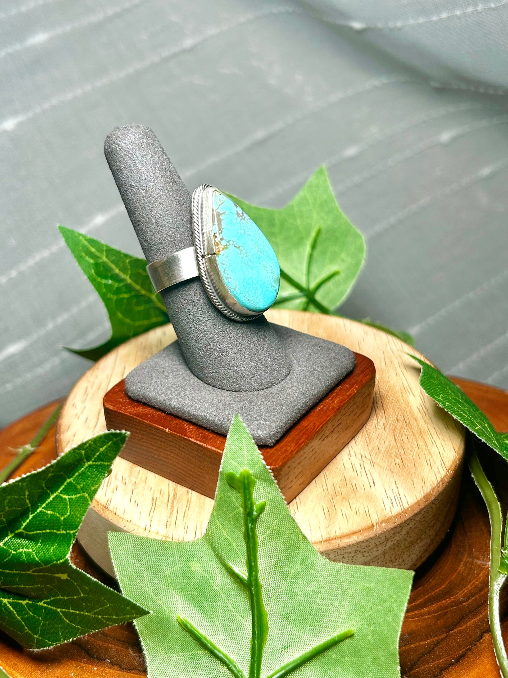 Antionette Martinez Kingman Turquoise & Sterling Silver Adjustable Ring