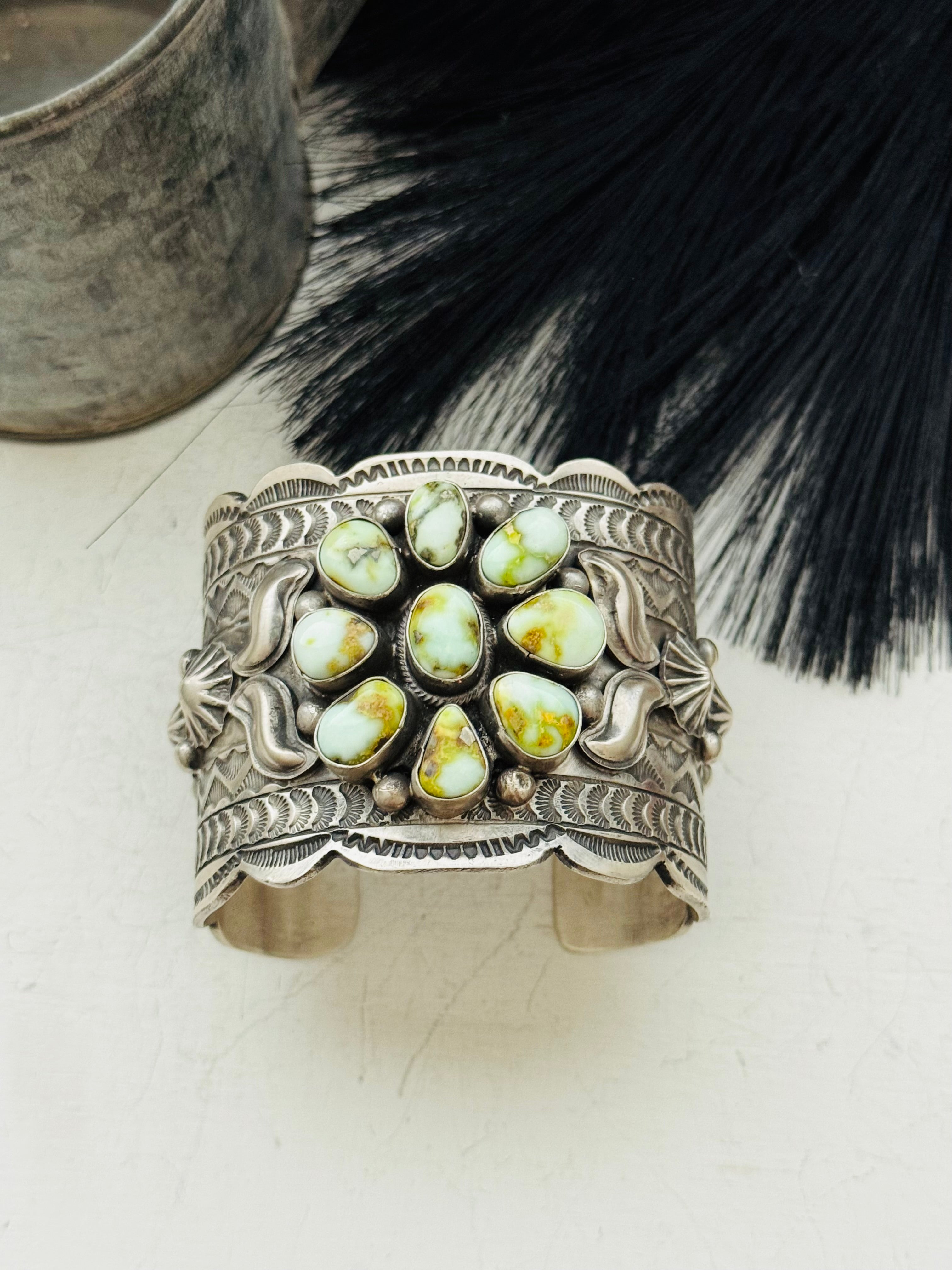 Tillie John Palomino Variscite and Sterling Silver Cuff Bracelet