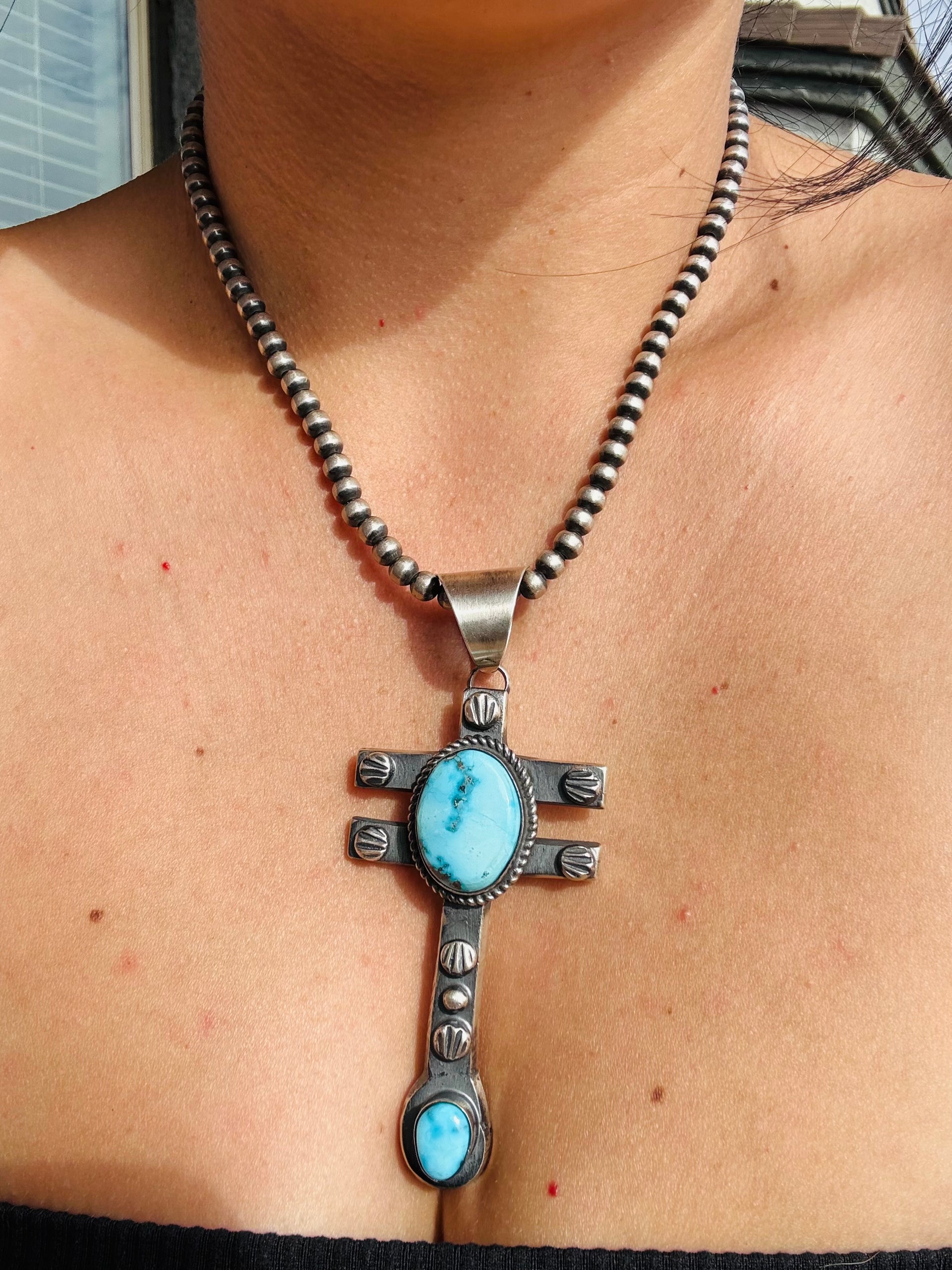 Chimney Butte Blue Ridge Turquoise & Sterling Silver Pendant