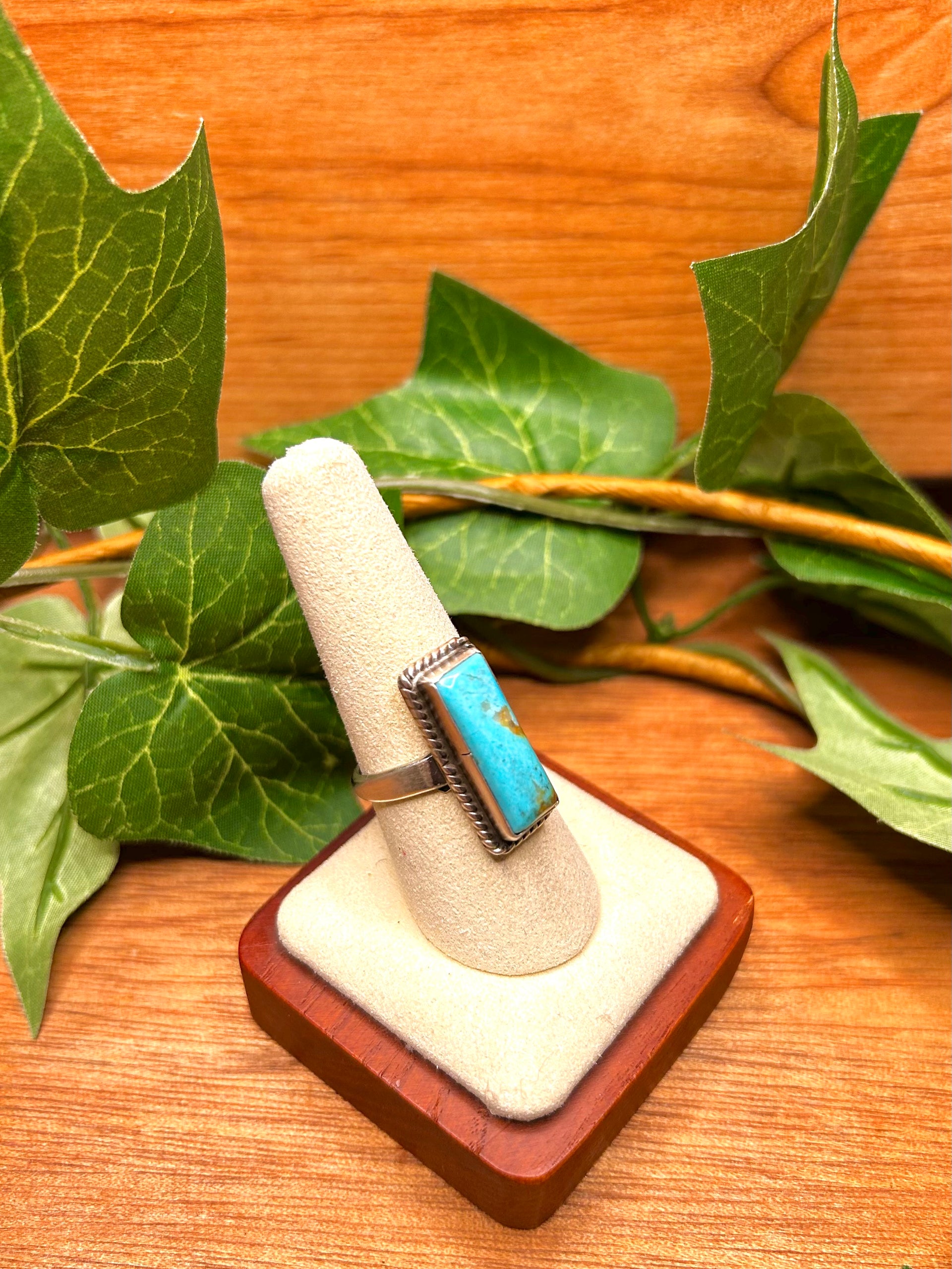 Augustine Largo Kingman & Sterling Sliver Cluster Ring Size 8.75