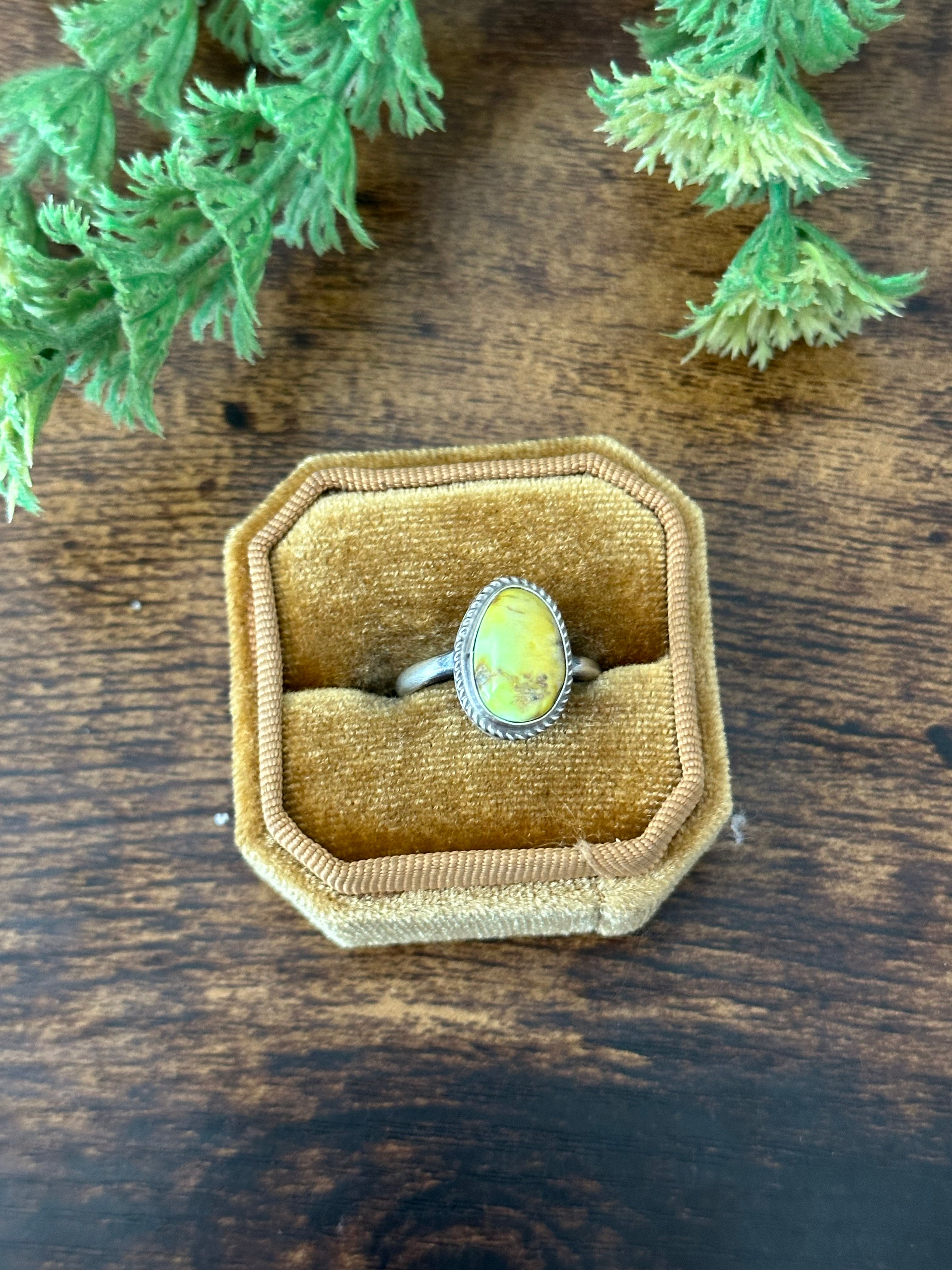 Navajo Handmade Palomino Variscite & Sterling Silver Rings