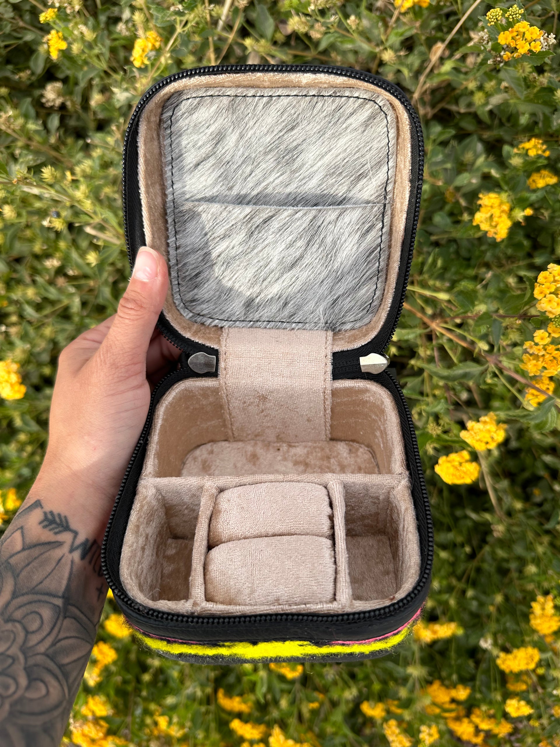 Genuine Leather Cowhide & Saddle Bag Jewelry Box