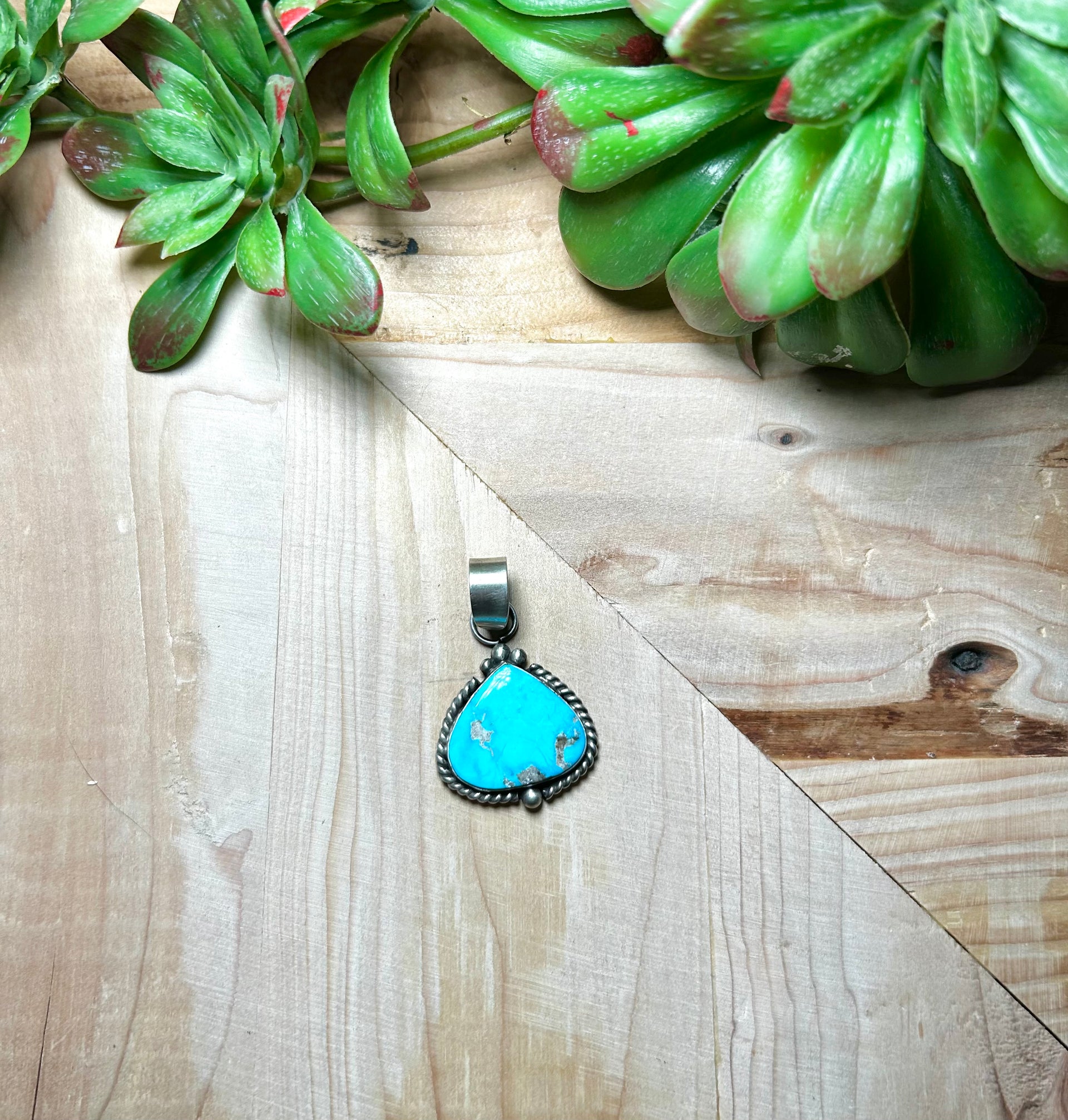 Zachariah David Blue Bird Turquoise & Sterling Silver Pendant