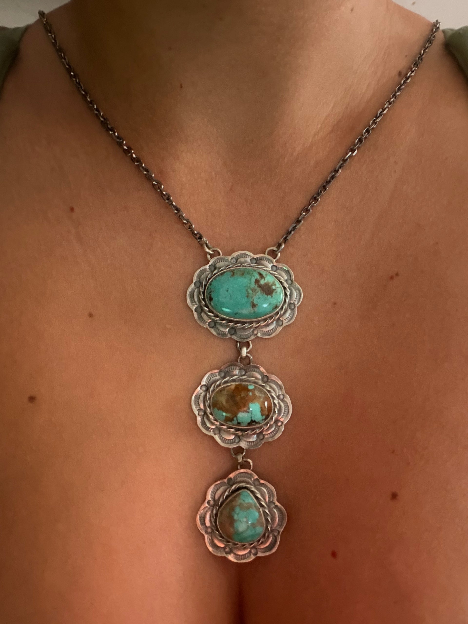 Larry Kaye Kingman Turquoise & Sterling Silver Necklace