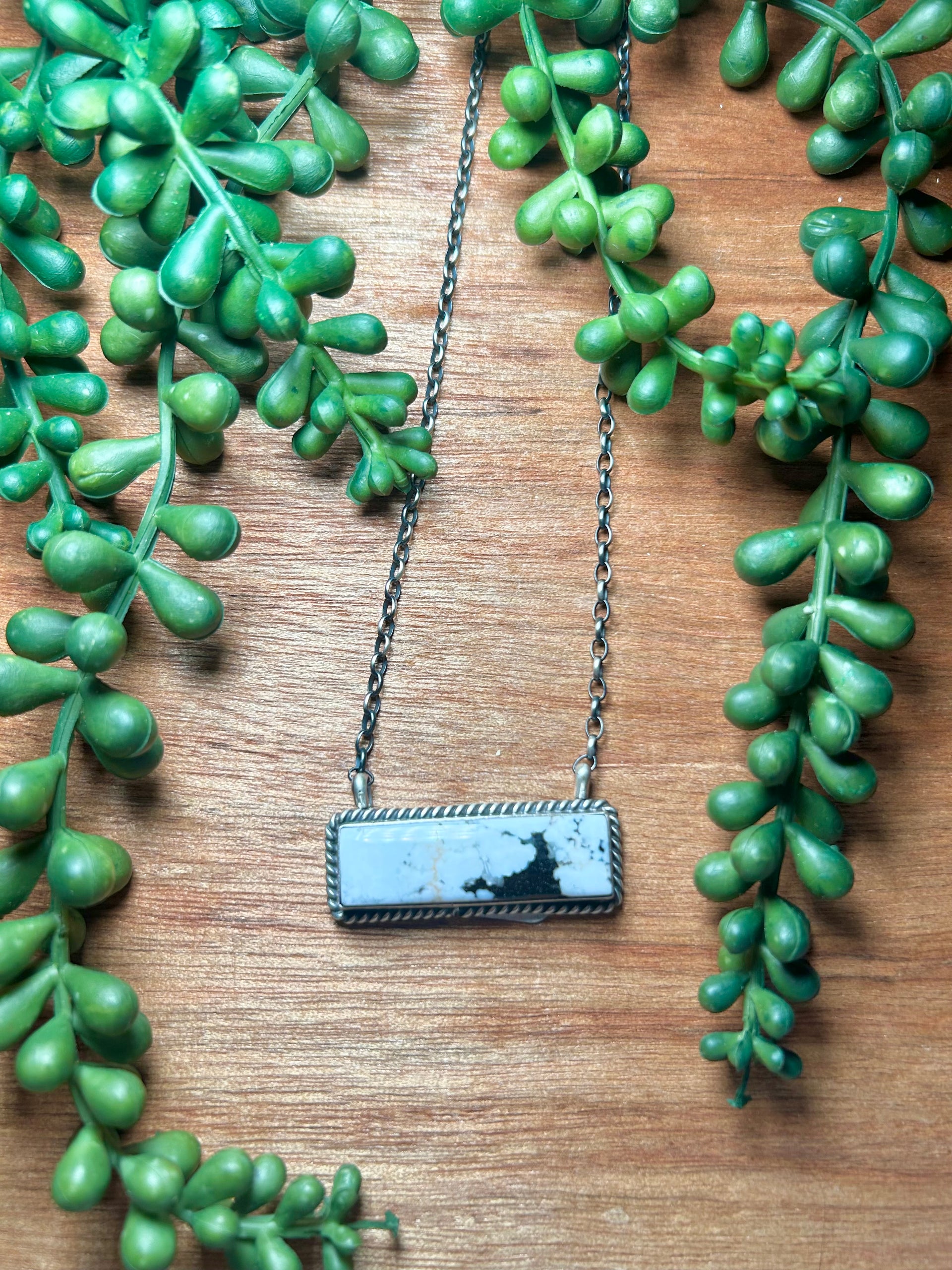 Johnny Dixon White Buffalo & Sterling Silver Necklace