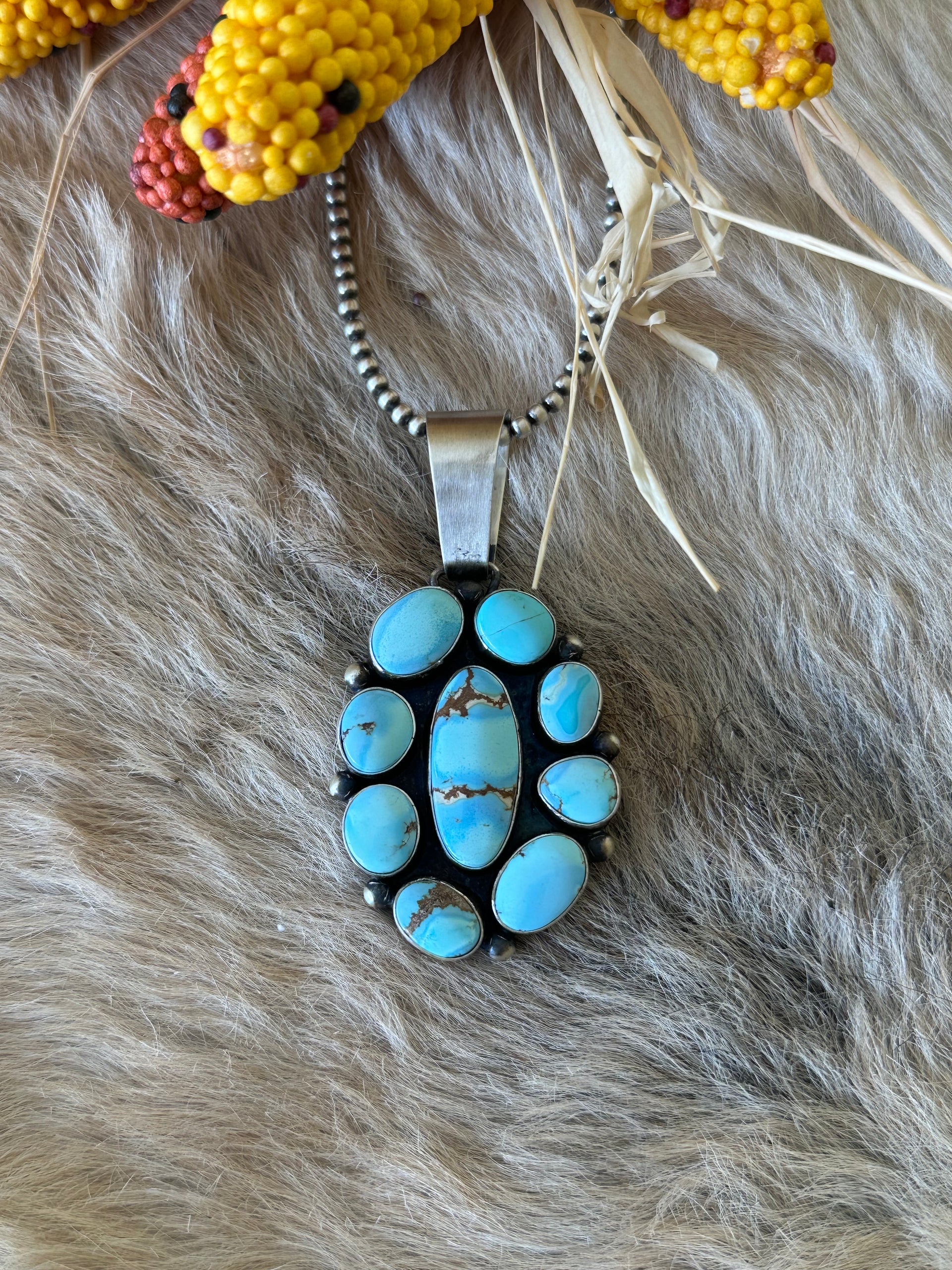 Paul Livingston Golden Hills Turquoise & Sterling Silver Pendant