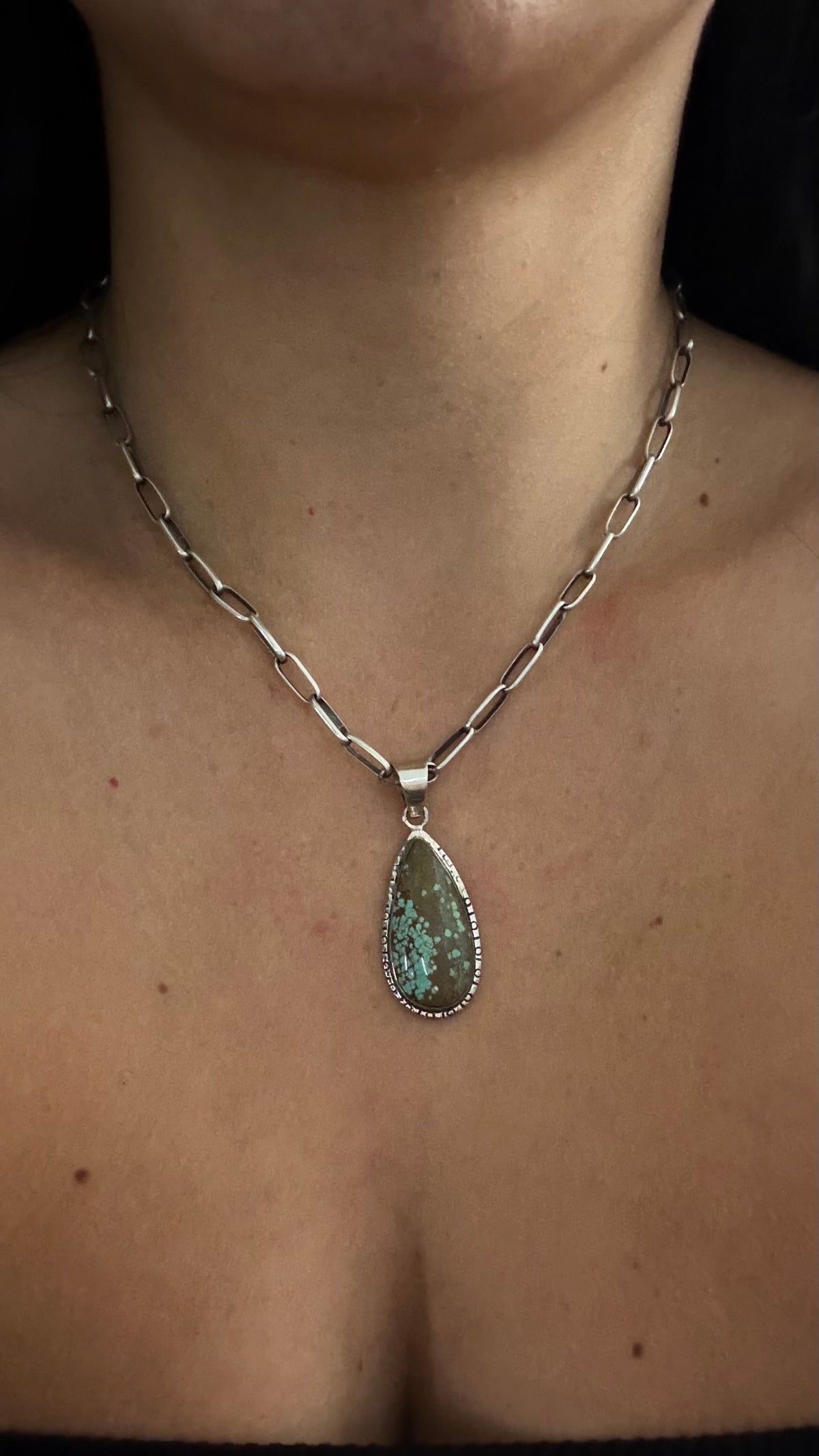 Navajo Made Mine 8 Turquoise & Sterling Silver Pendant