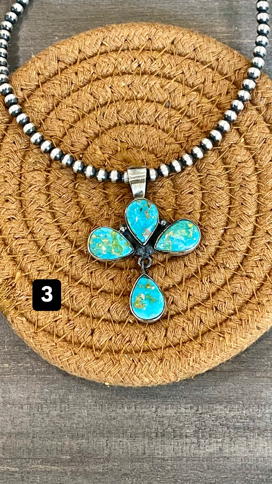 Southwest Handmade Sonoran Mountain Turquoise & Sterling Silver Pendant