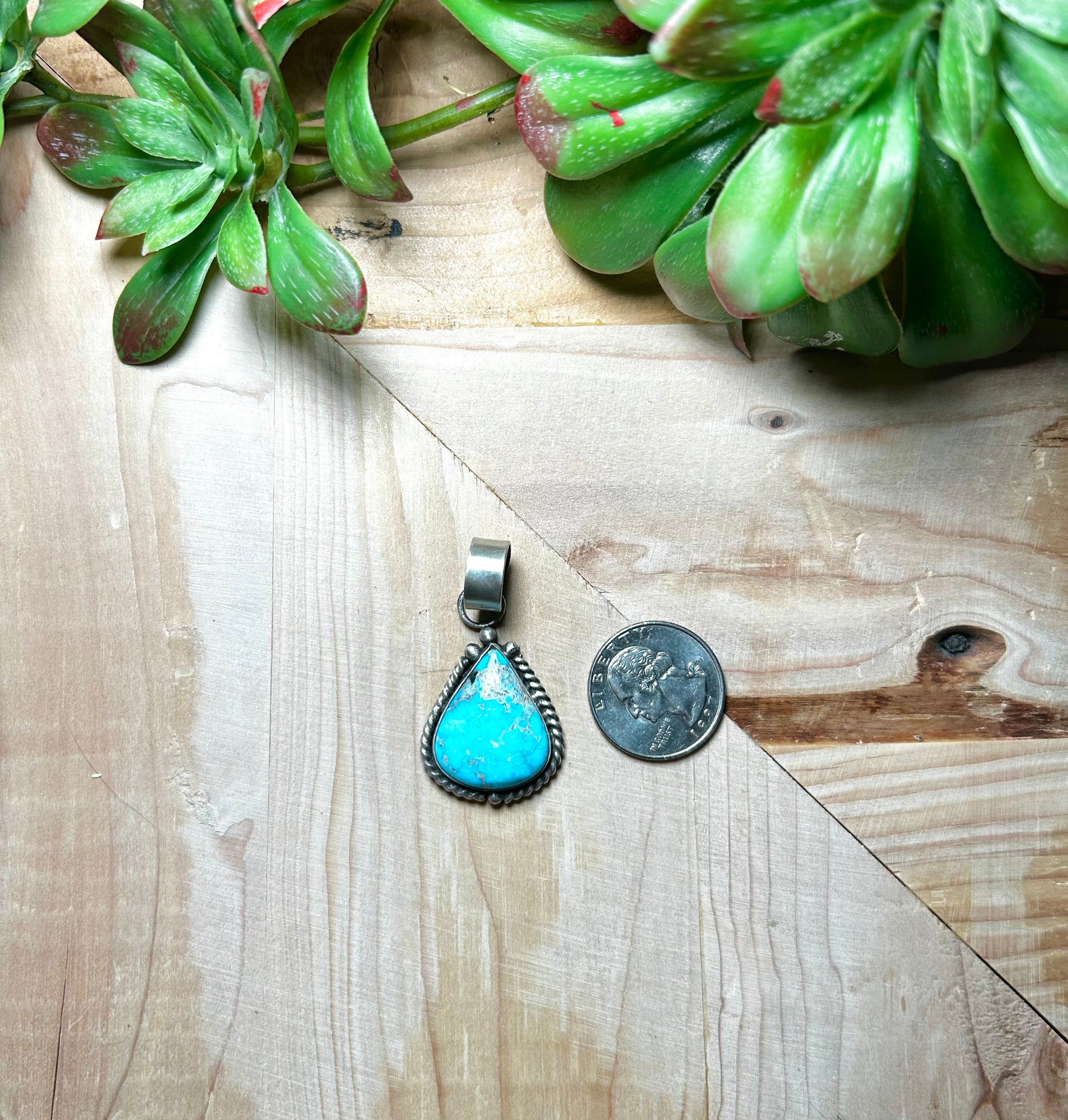 Zachariah David Blue Bird Turquoise & Sterling Silver Pendant