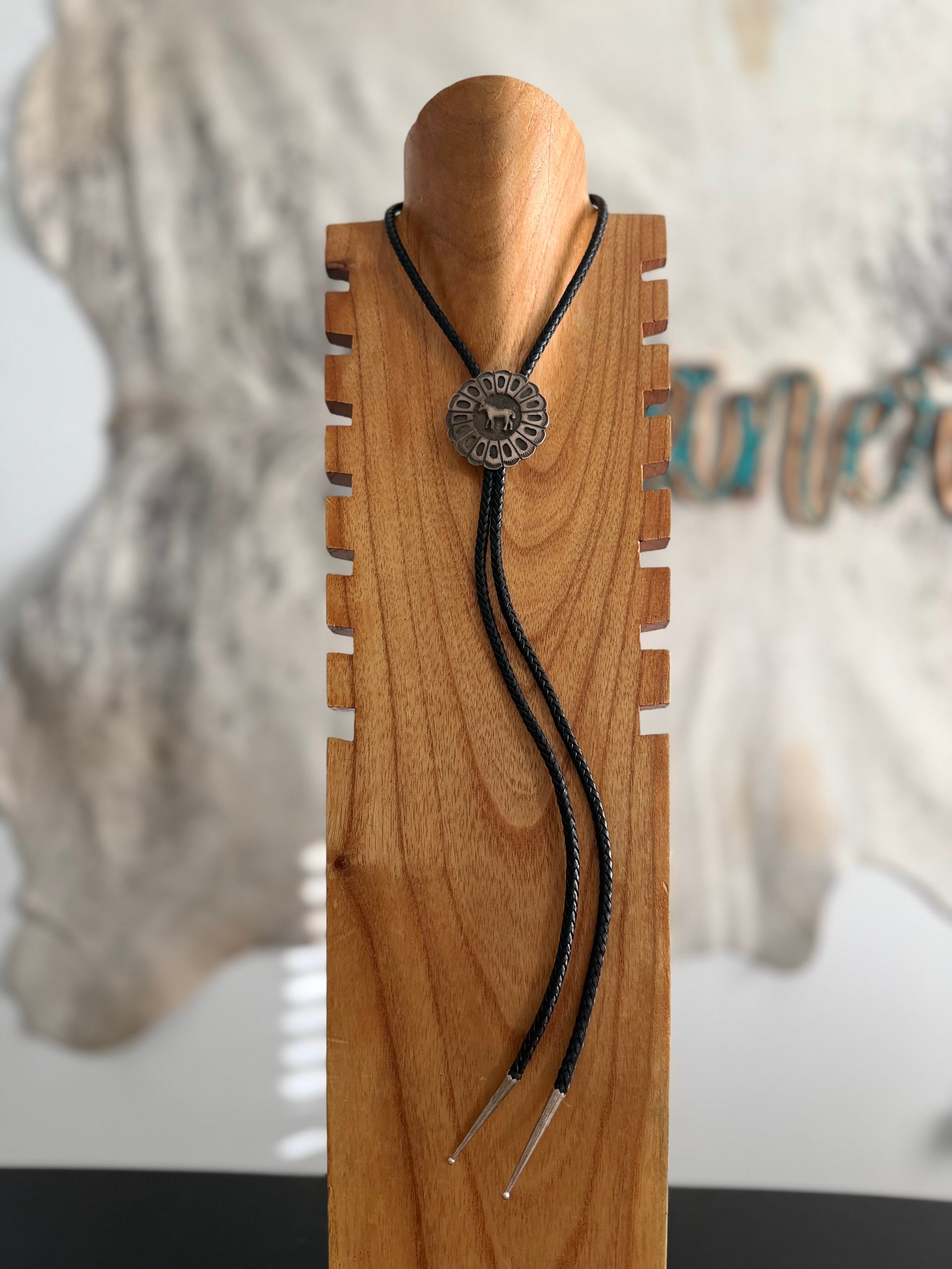 Navajo Made Sterling Silver Bolo Tie