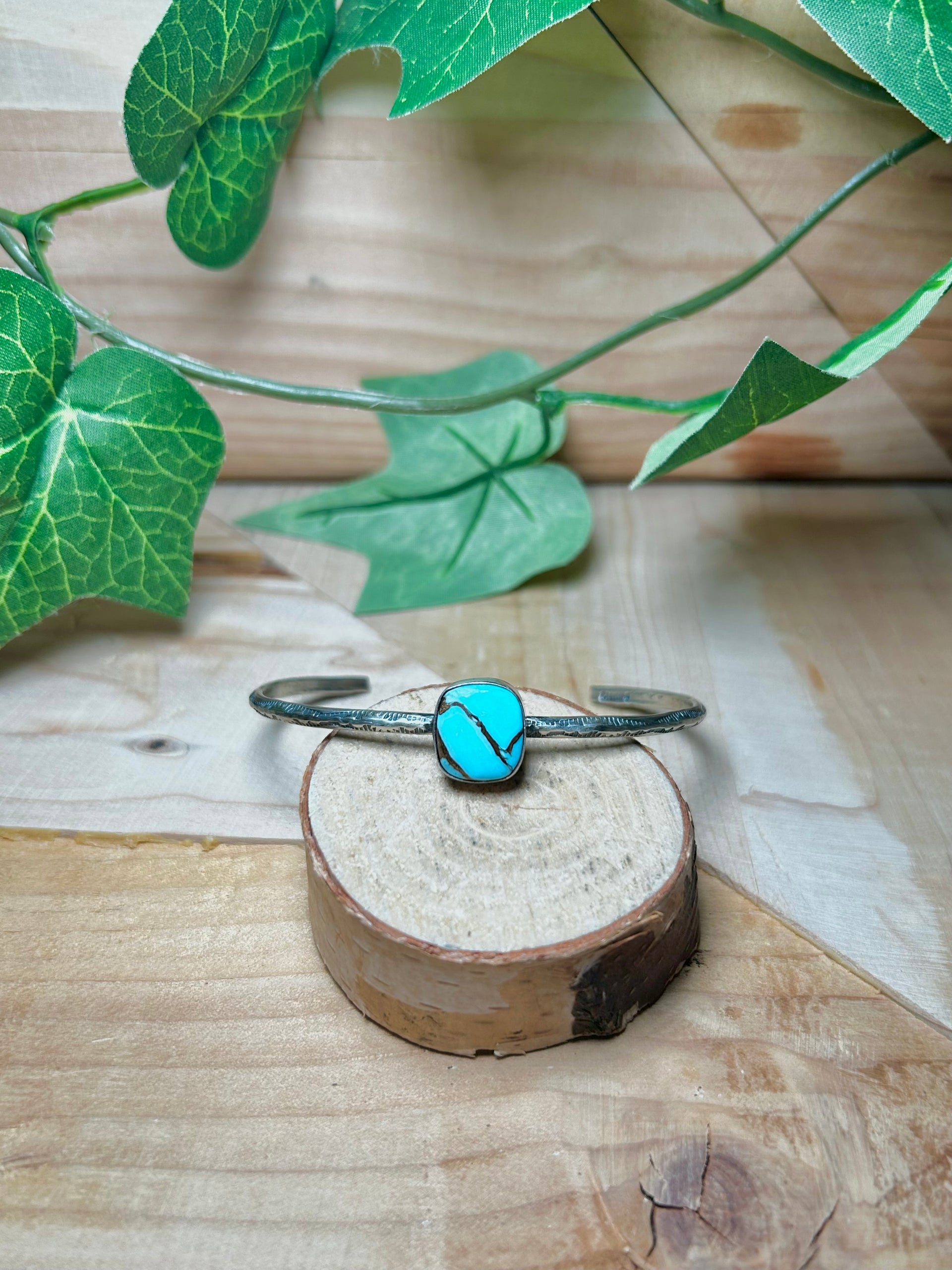 Navajo Made Cotton Candy Turquoise & Sterling Silver Cuff Bracelet