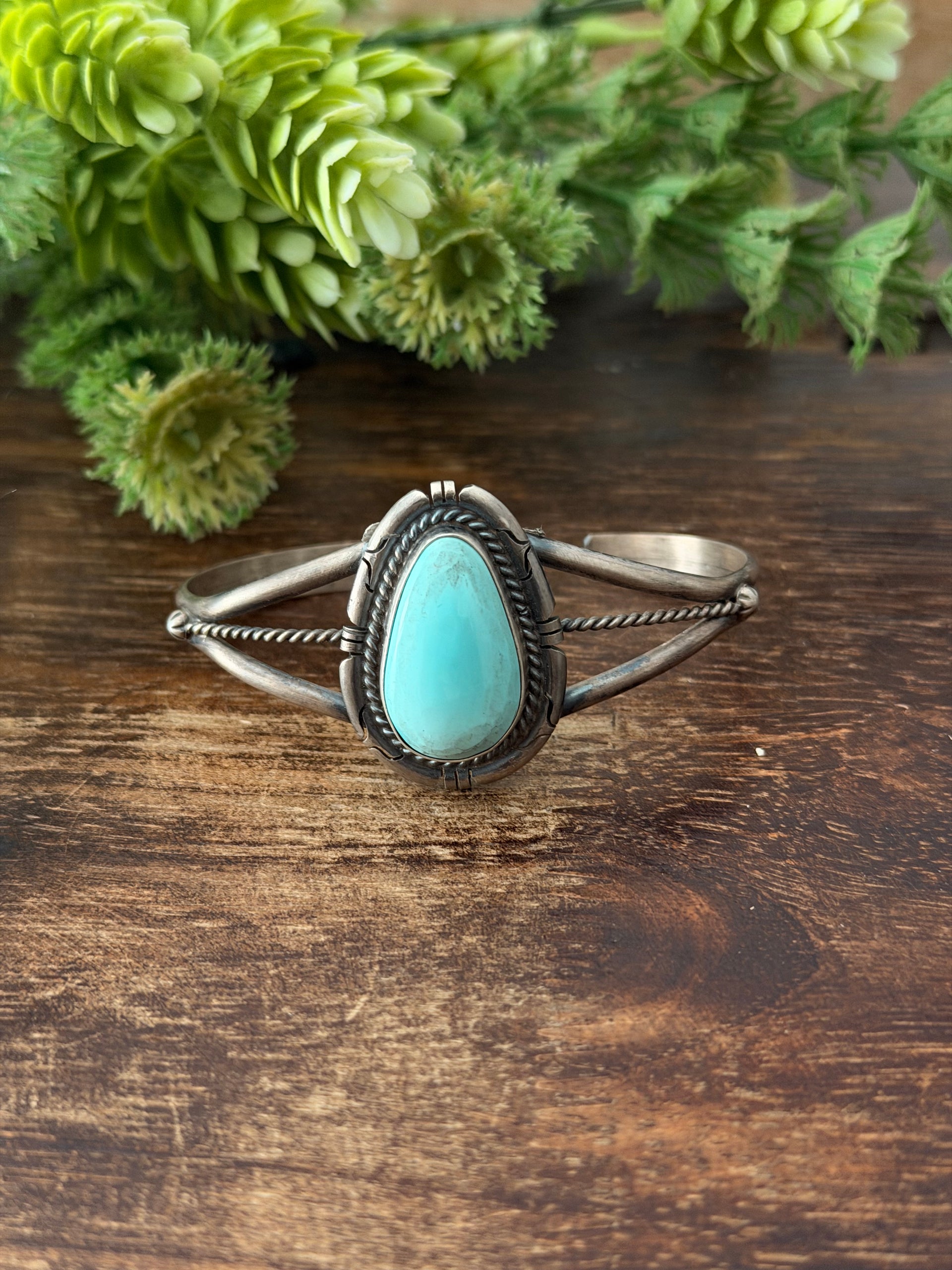 Dave Skeets Sonoran Mountain  Turquoise & Sterling Silver Cuff Bracelet
