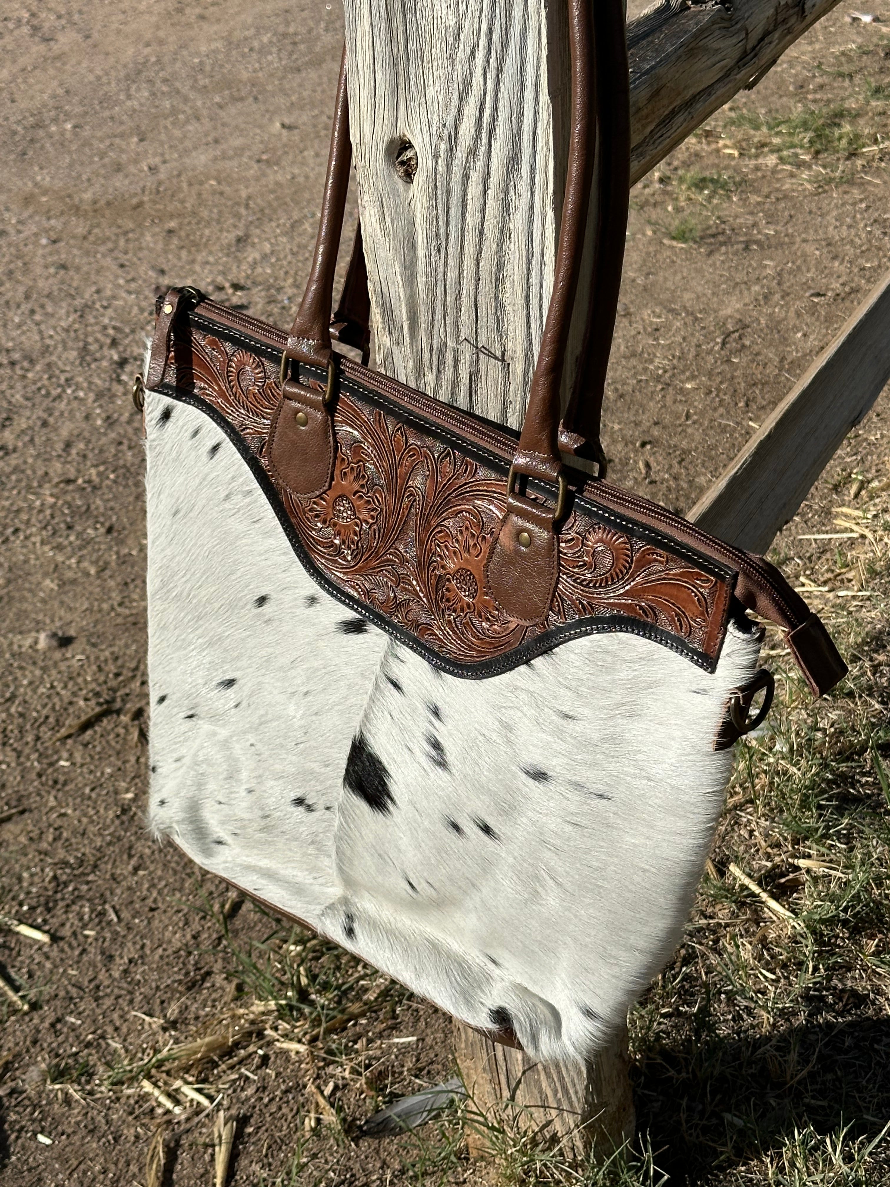 Genuine Tooled Leather Cowhide Purse