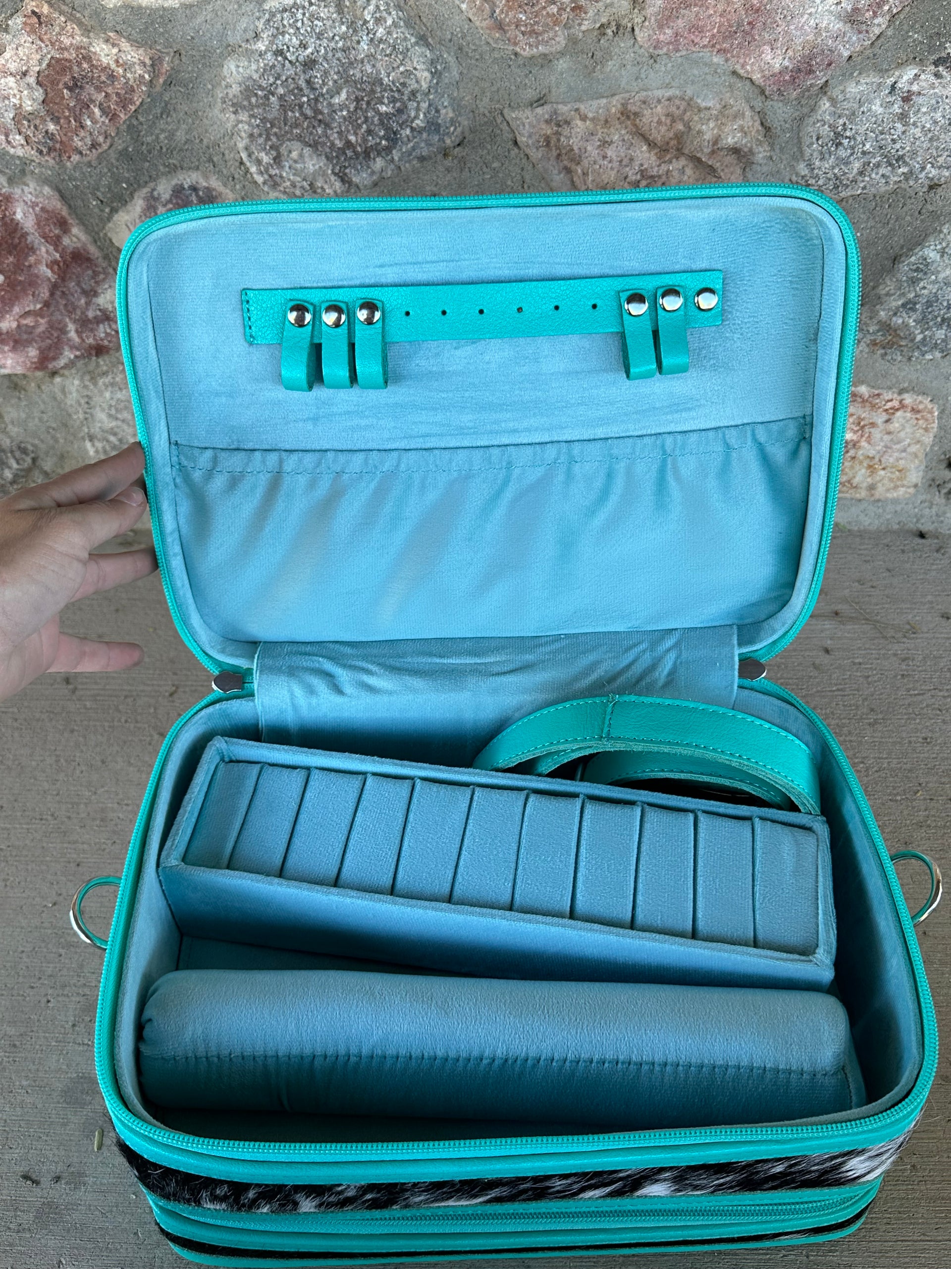 Genuine Leather Cowhide Jewelry Box