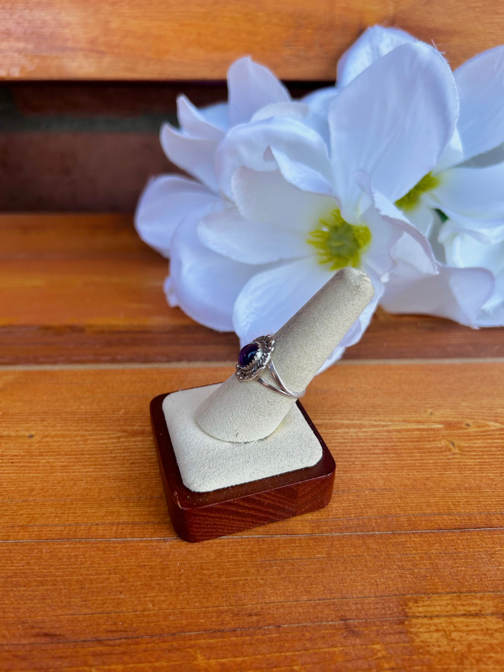 Navajo Made Amethyst & Sterling Silver Ring