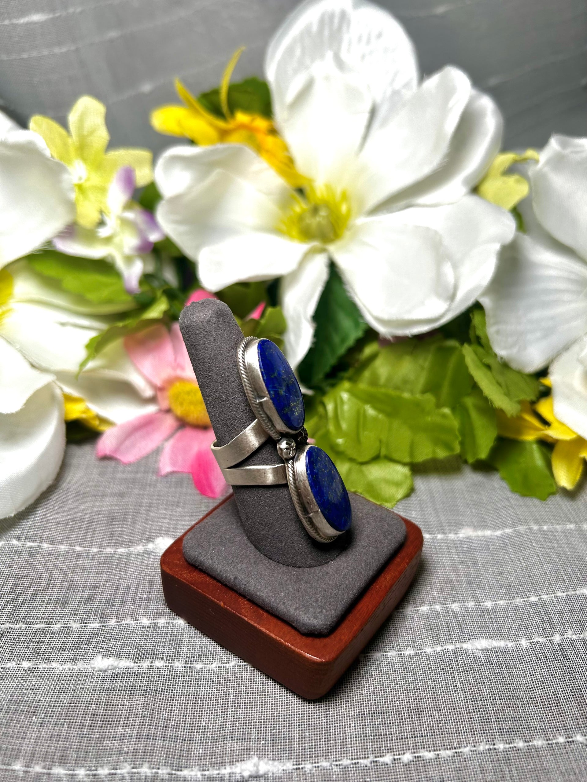 Travis Jim Lapis & Sterling Silver Adjustable Ring