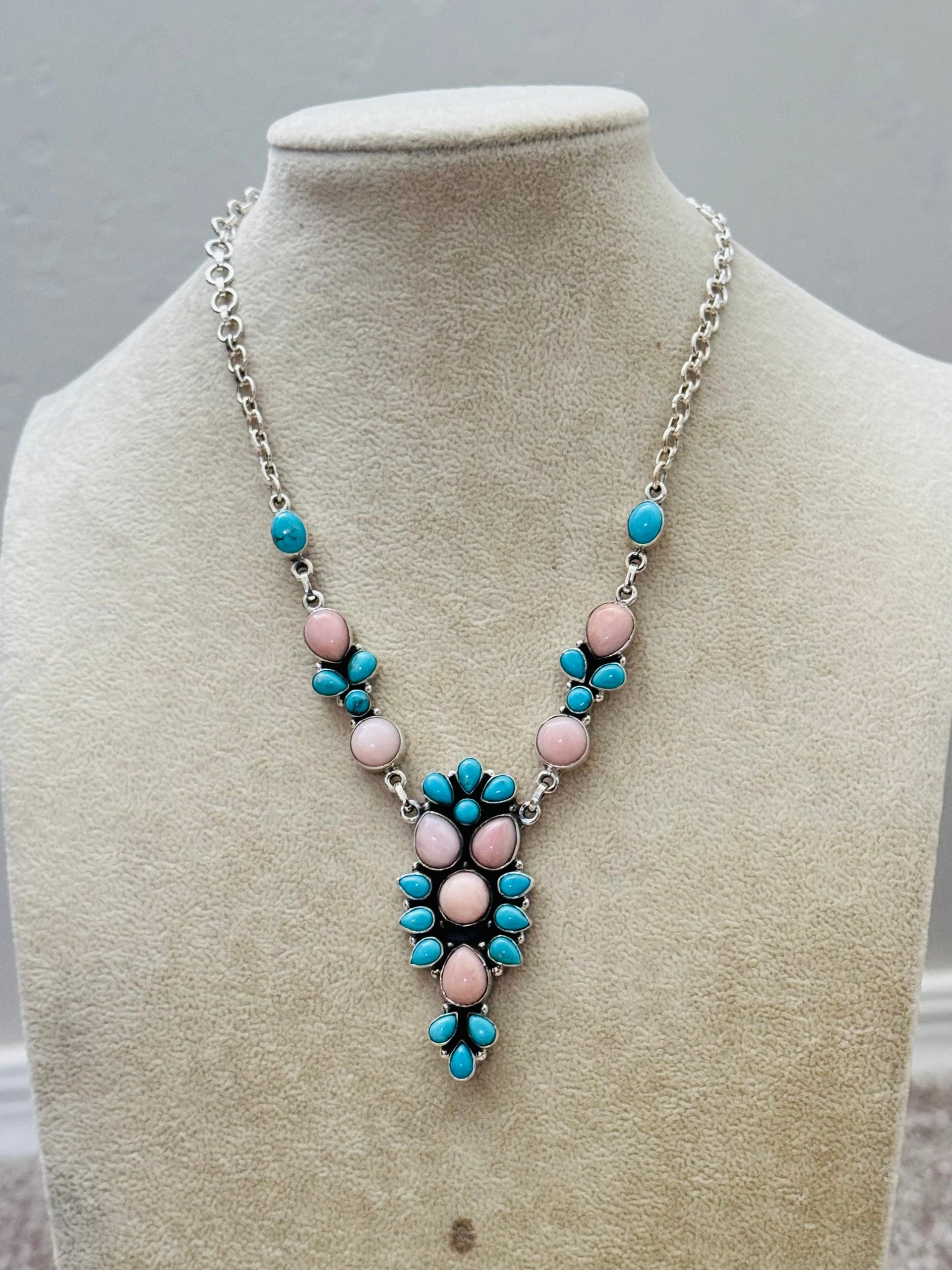 Southwest Made Multi Stone & Sterling Silver Necklace