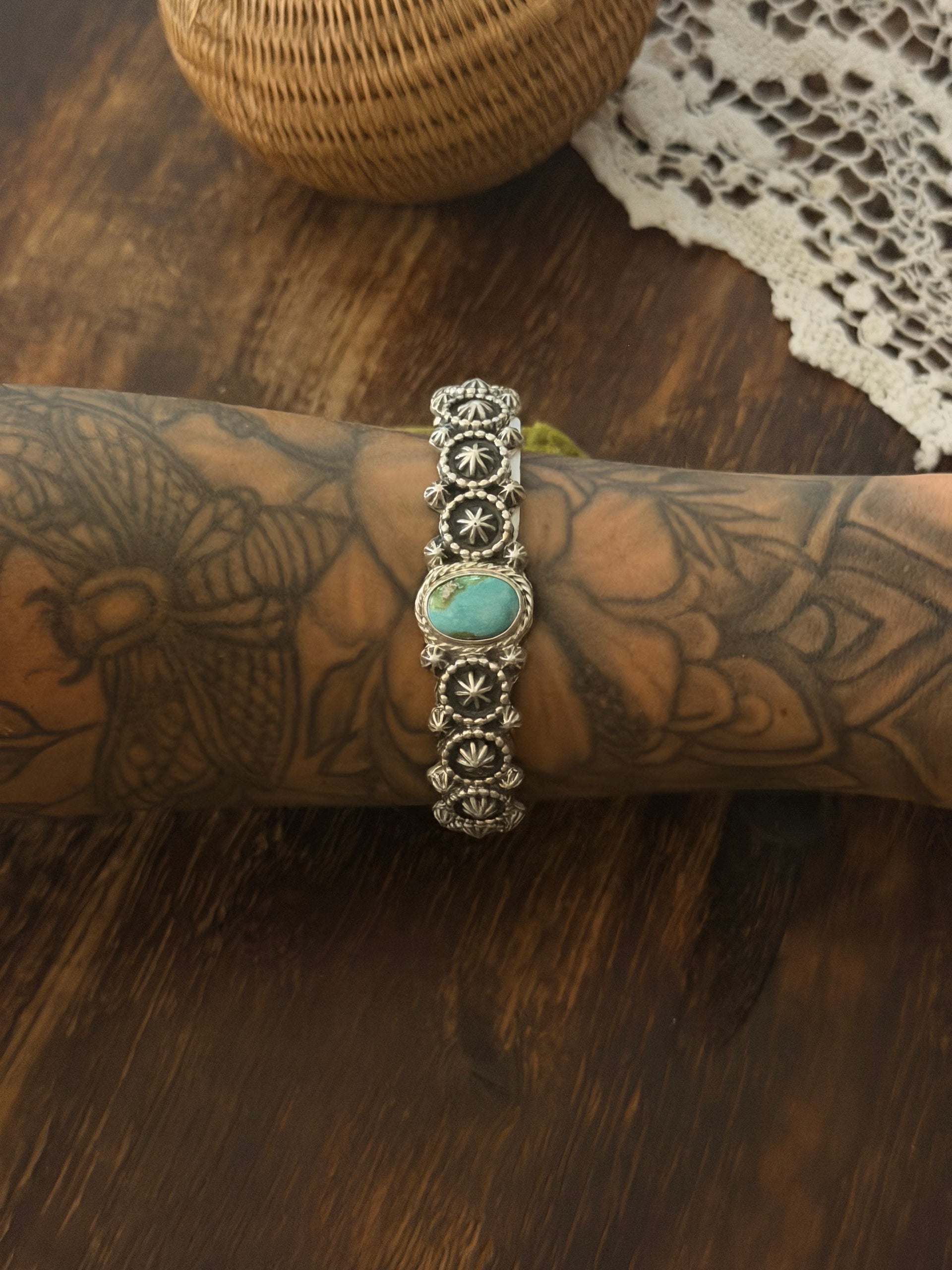 Bobby Platero Sonoran Mountain Turquoise & Sterling Silver Cuff Bracelet