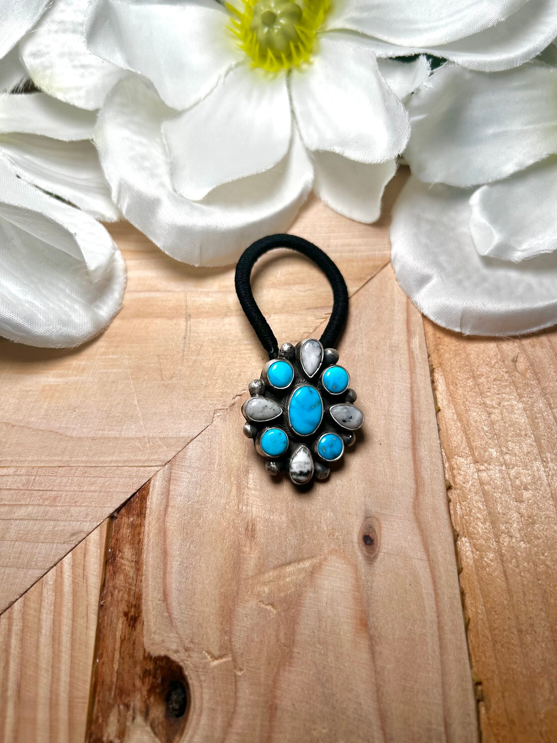 Sheila Becenti Multi Stone & Sterling Silver Hair Tie