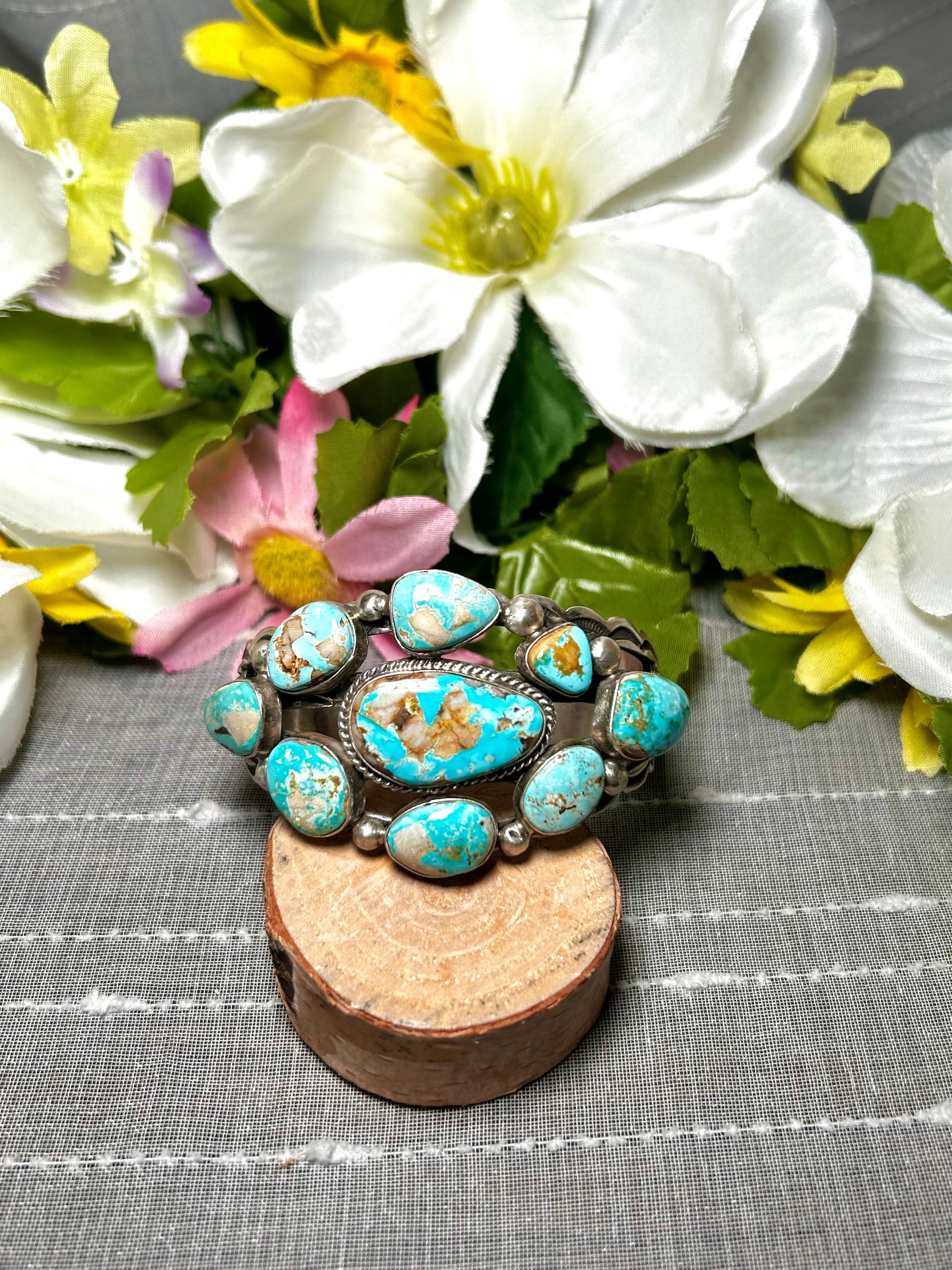 Leroy James Highgrade Royston Turquoise & Sterling Silver Cuff Bracelet