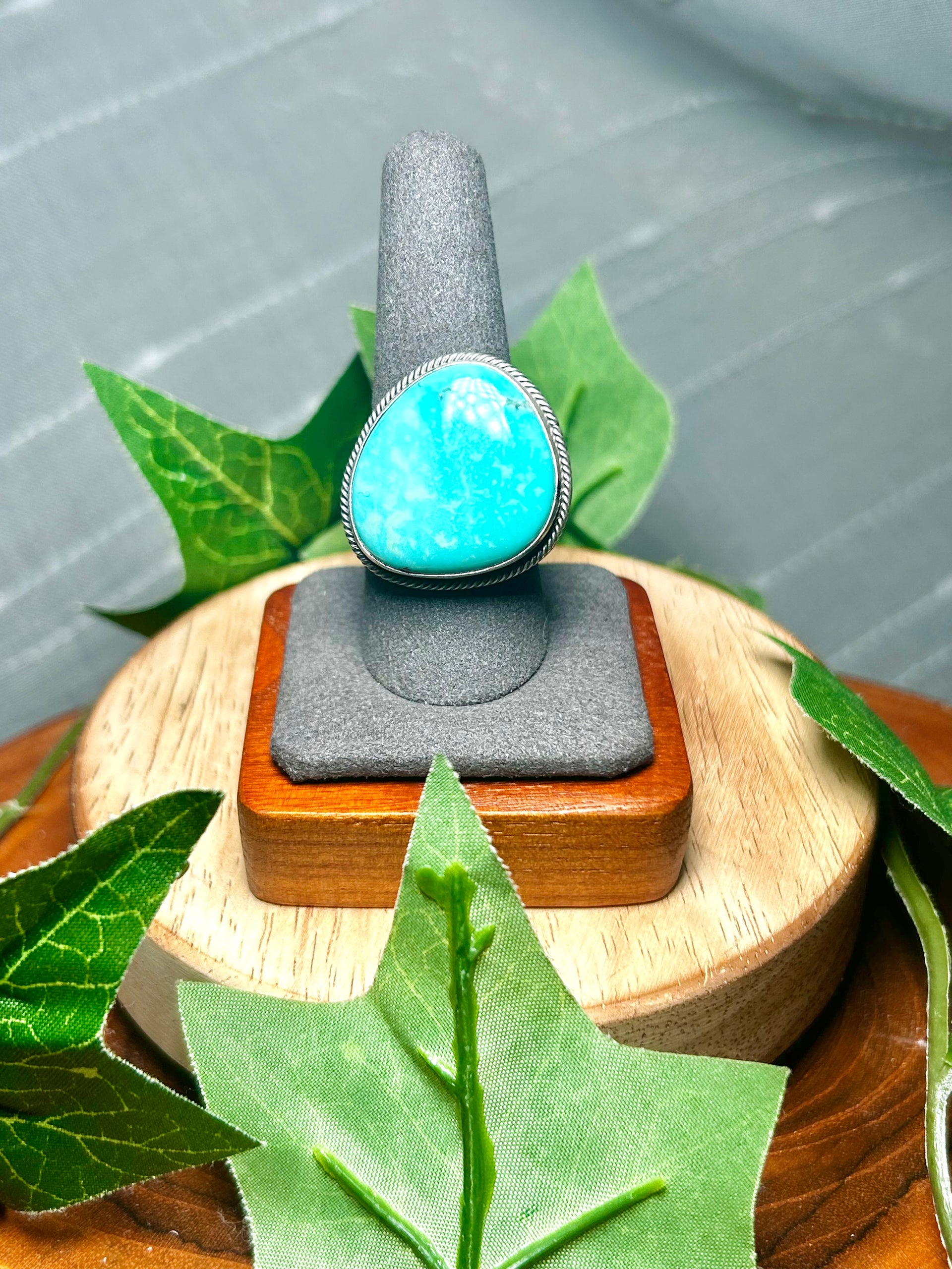 Antionette Martinez Kingman Turquoise & Sterling Silver Adjustable Ring