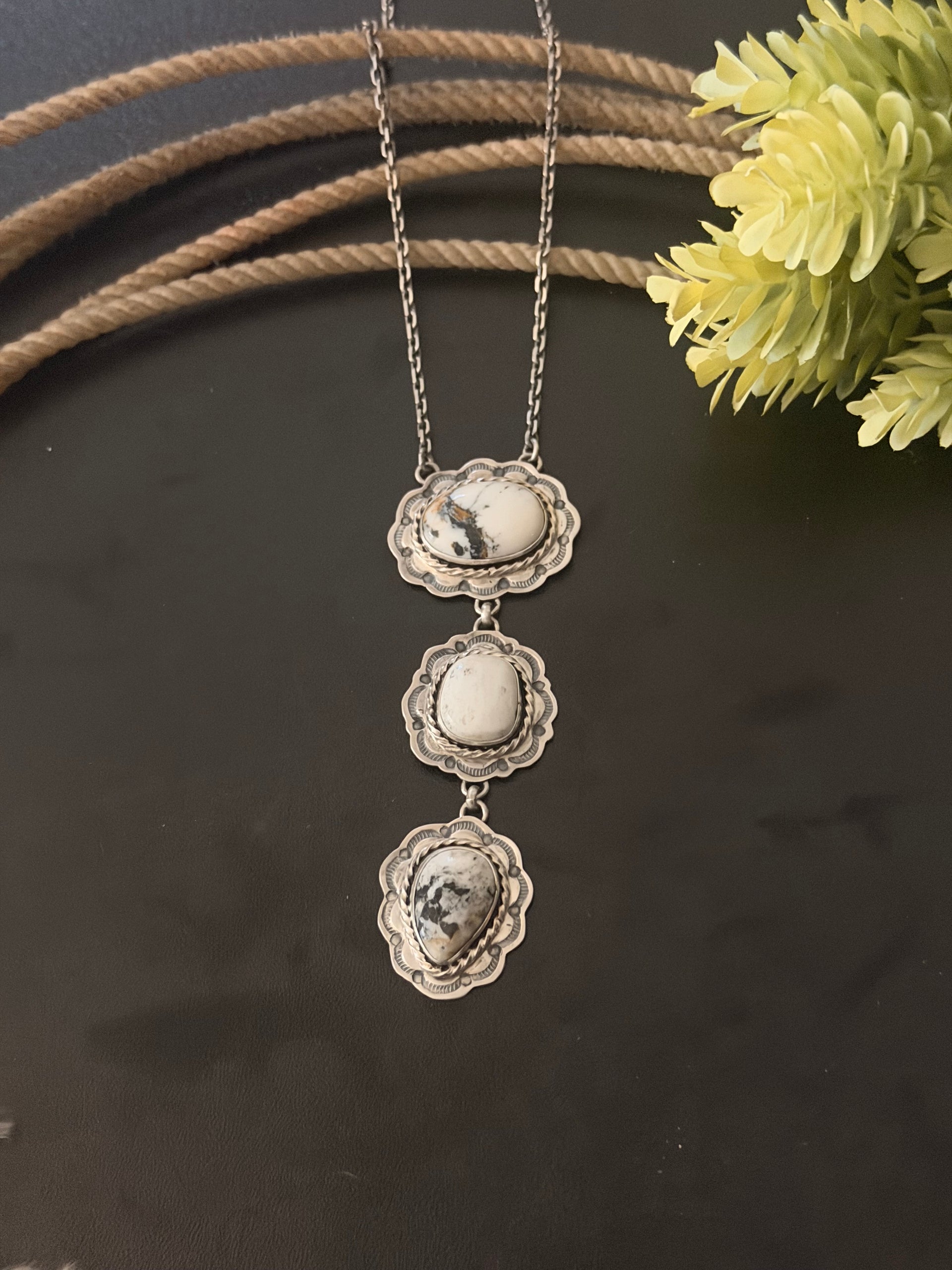 Larry Kaye White Buffalo & Sterling Silver Necklace