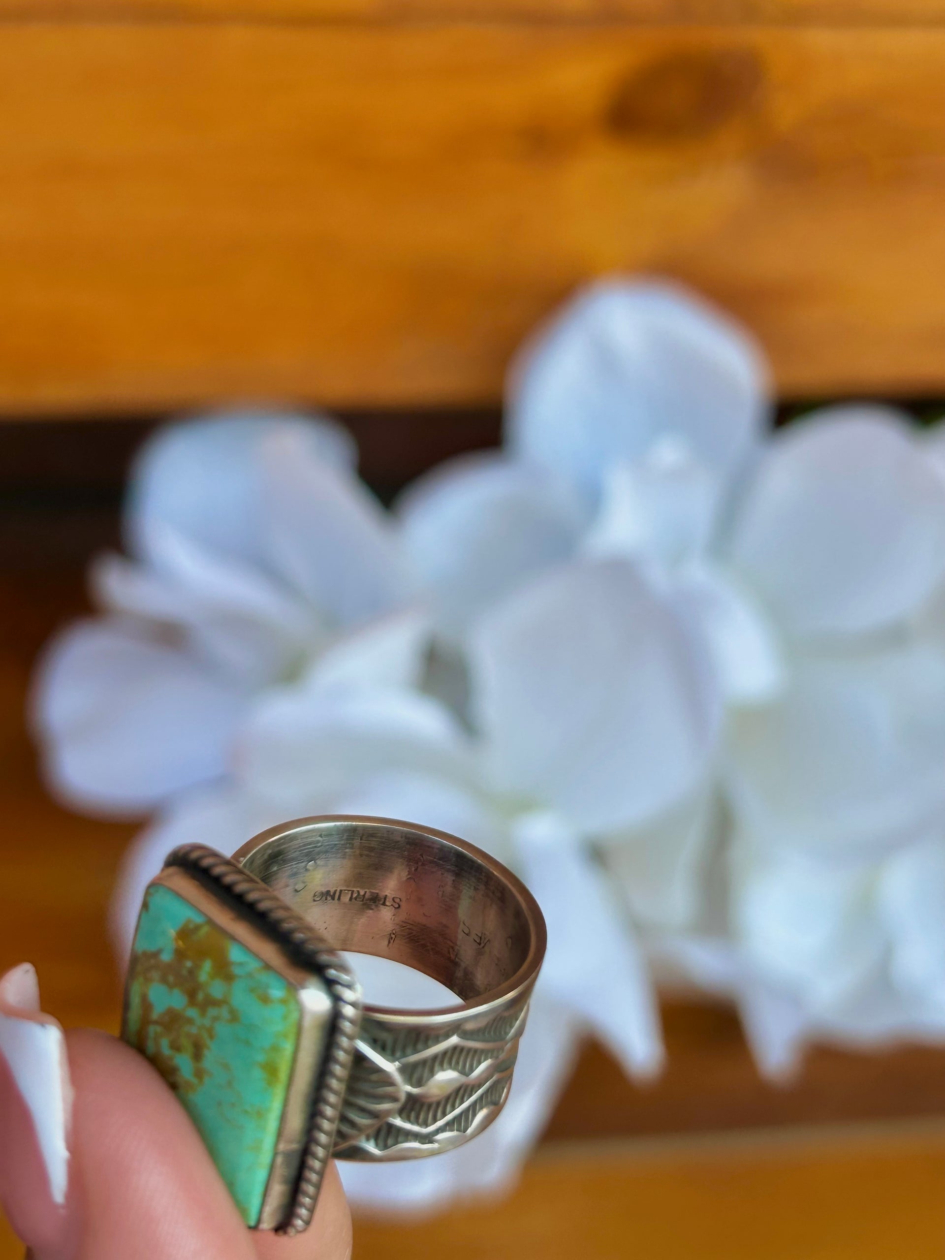 Sunshine Reeves #8 Turquoise & Sterling Silver Ring Size 10.5