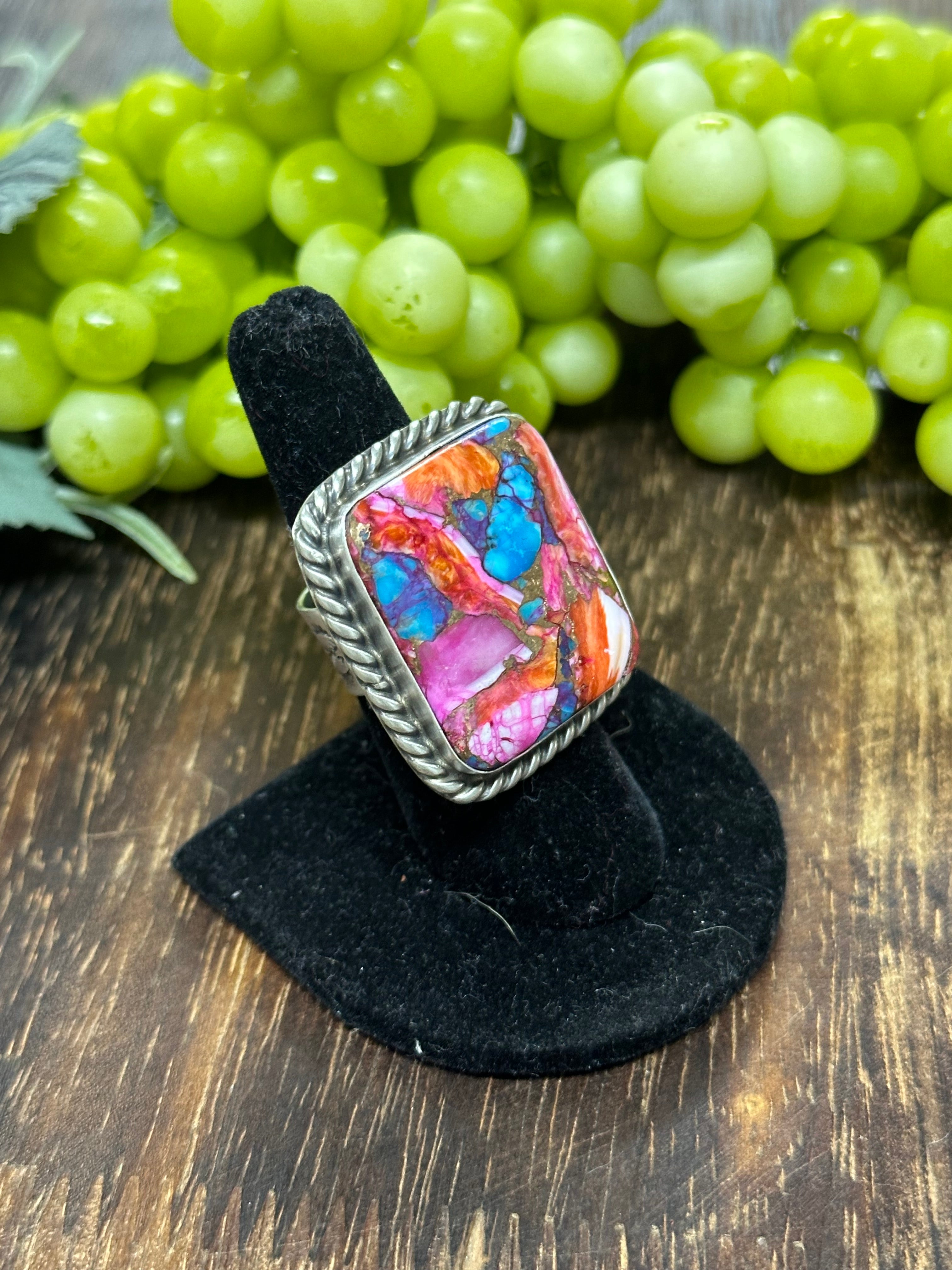 Augustine Largo Mohave Turquoise & Sterling Silver Adjustable Ring