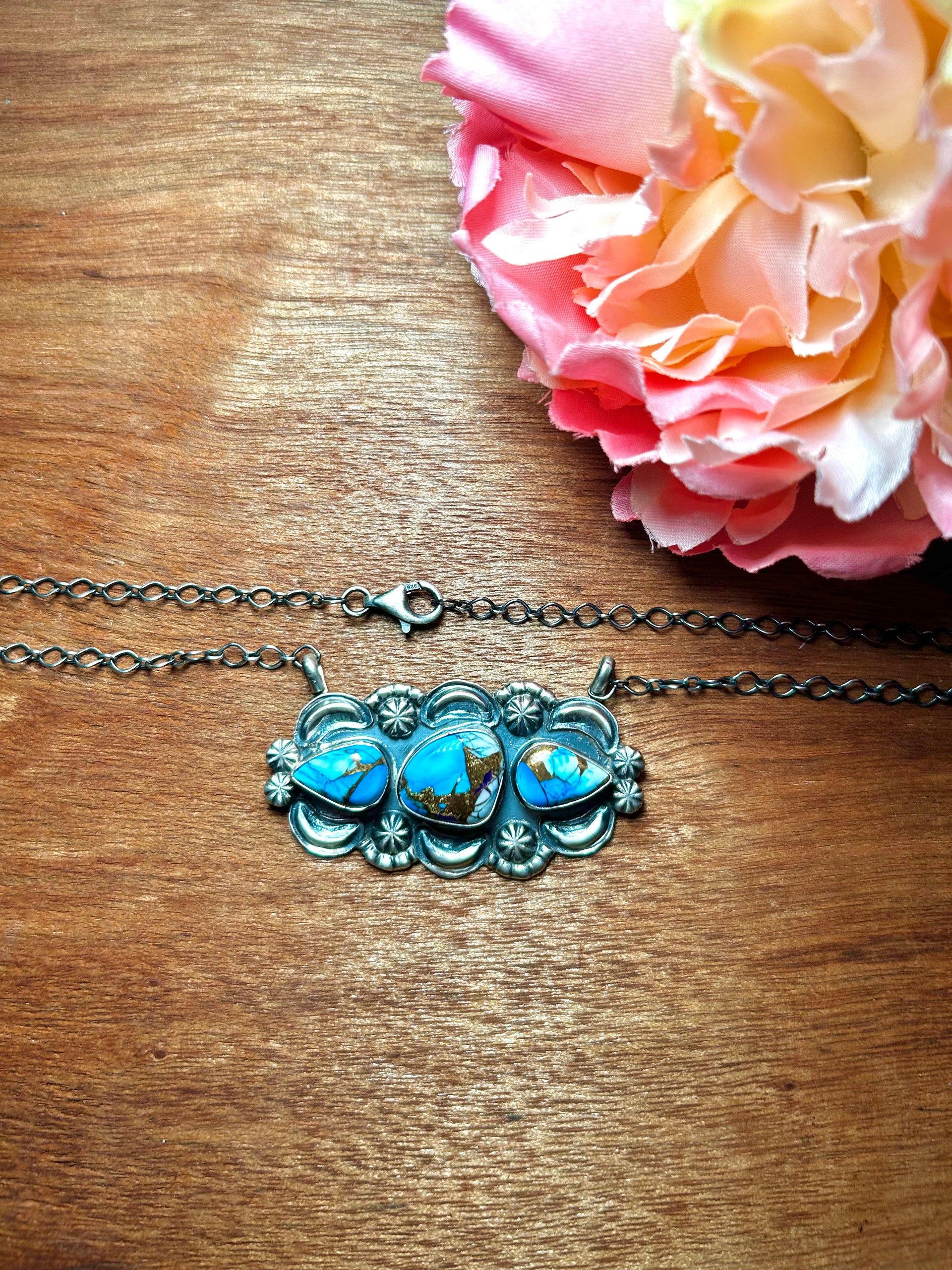 Jeff James Mohave Turquoise & Sterling Sliver Necklace