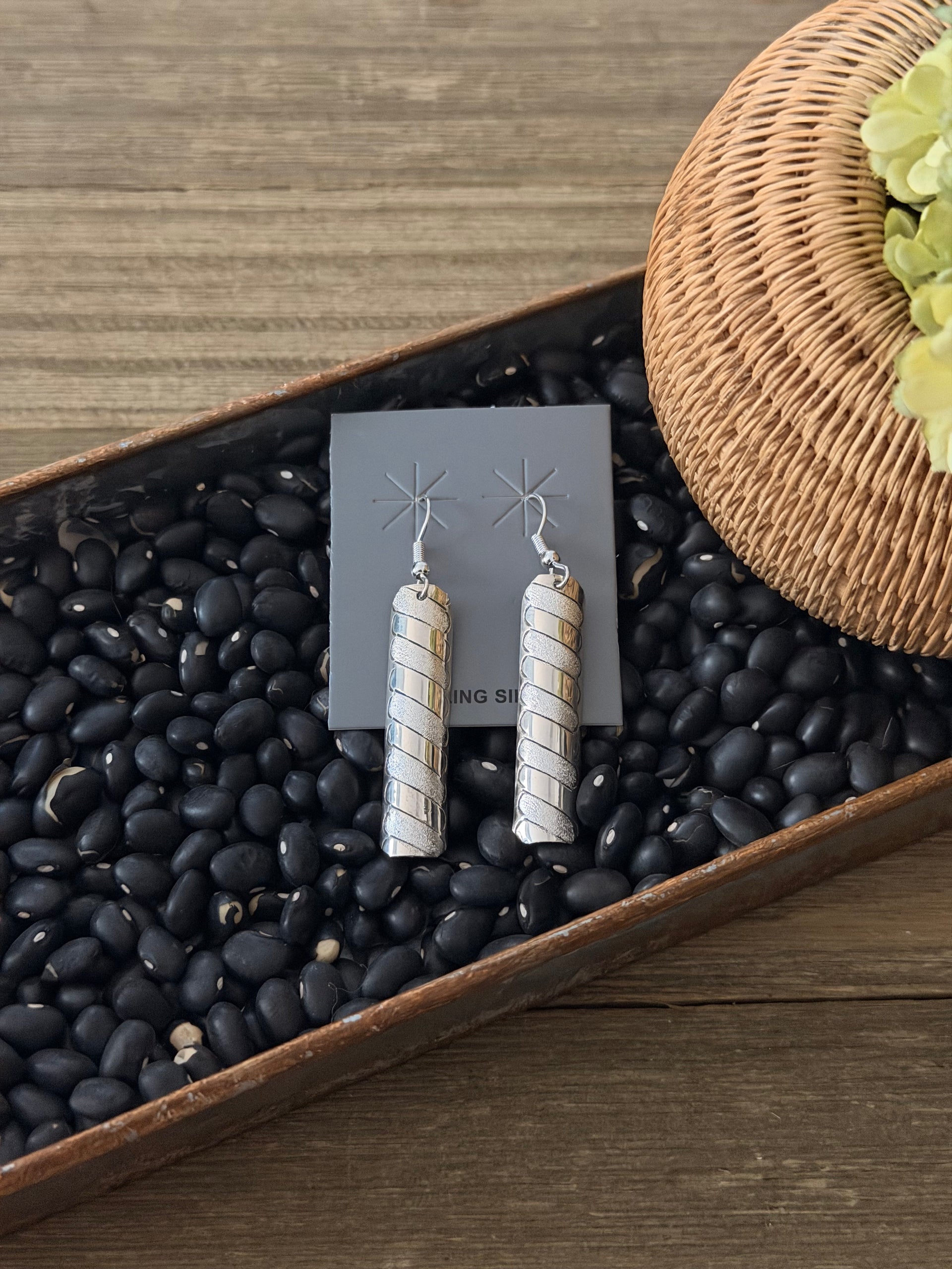Navajo Made Sterling Silver Dangle Earrings