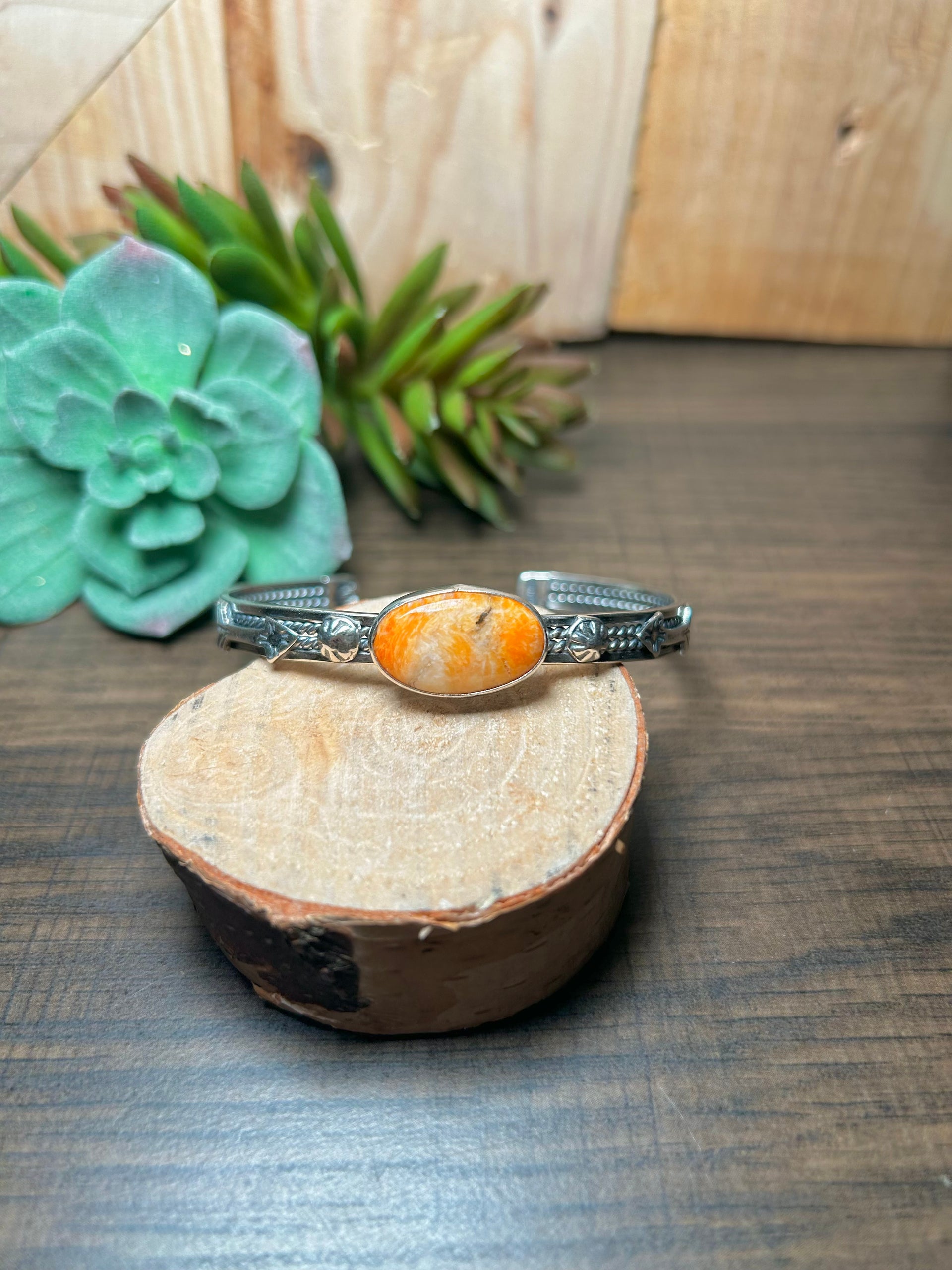 Navajo Made Mohave Turquoise & Sterling Silver Cuff Bracelet