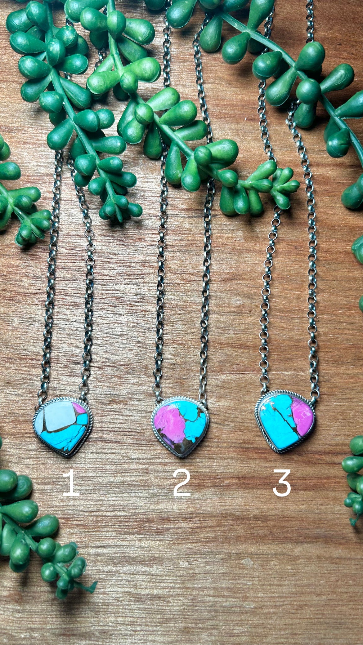 Navajo Cotton Candy Dahlia & Sterling Silver Necklace