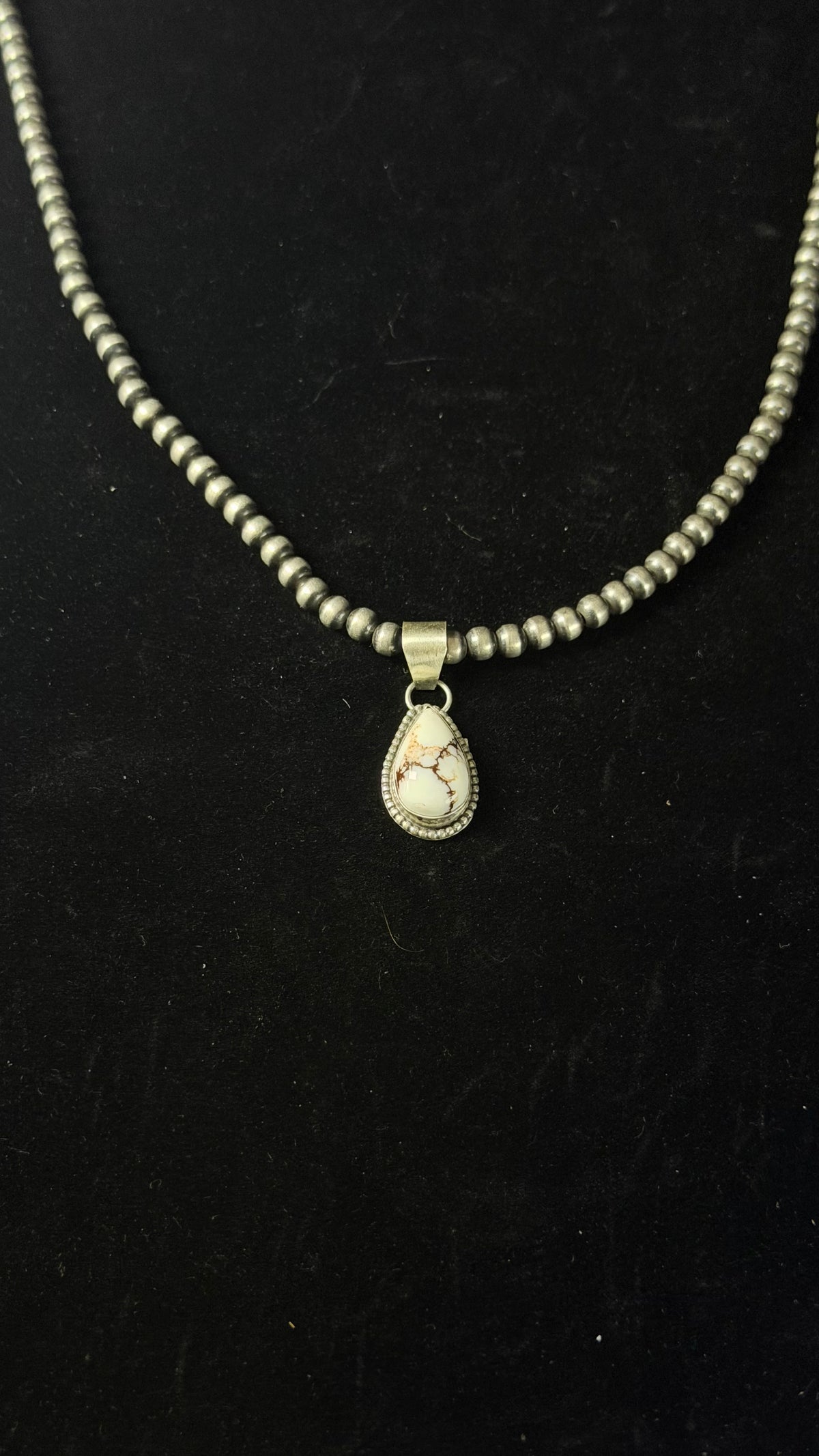 Navajo Made Wild Horse & Sterling Silver Pendant