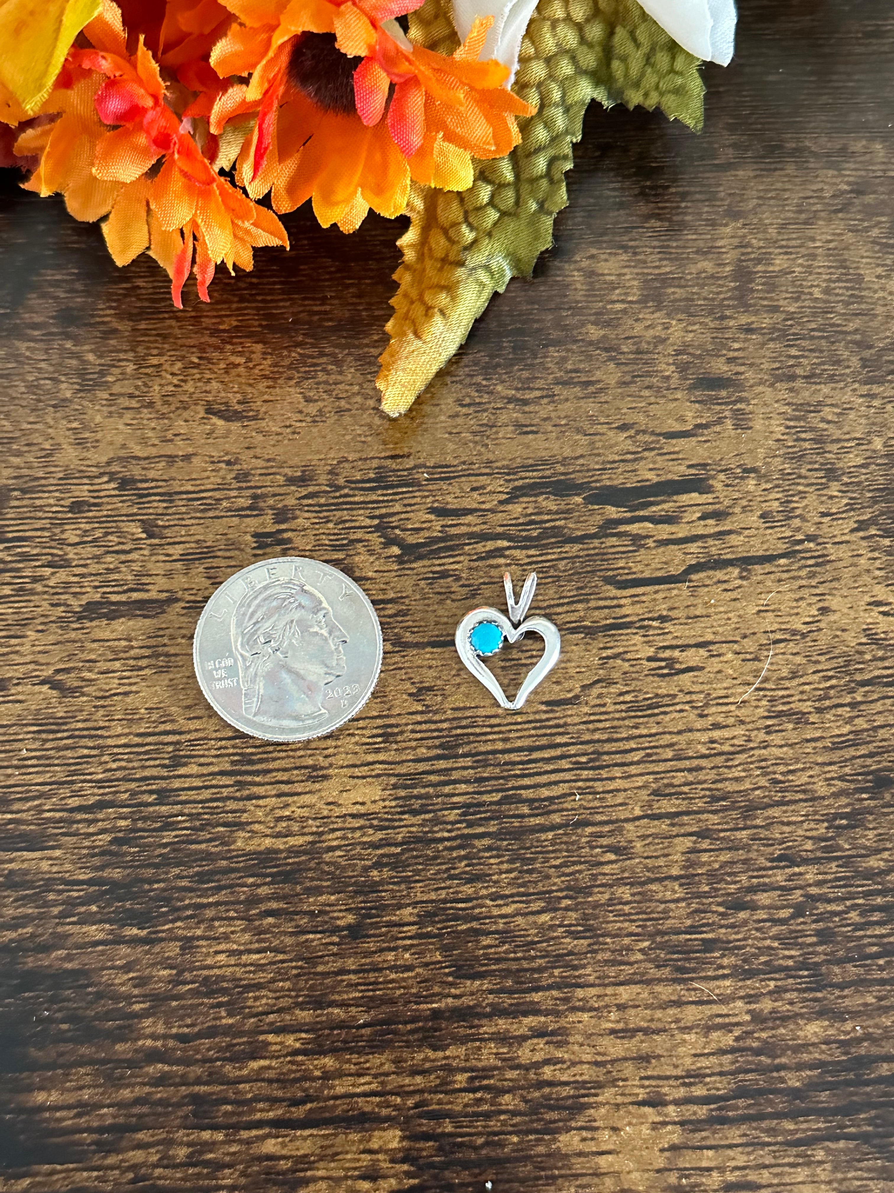 Navajo Made Sterling Silver Heart Pendant