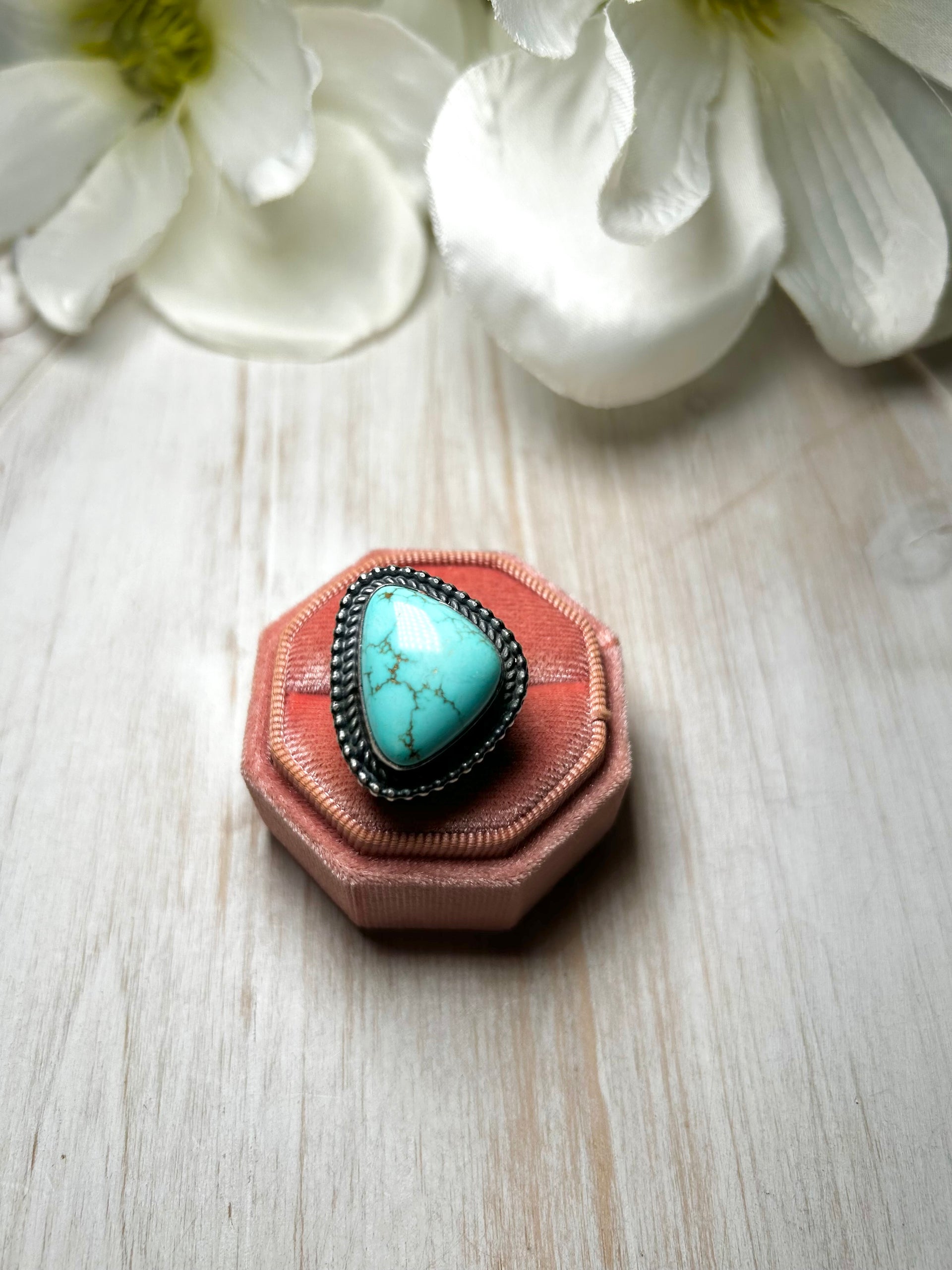 Antionette Martinez Royston Turquoise & Sterling Silver Ring Size 7.75