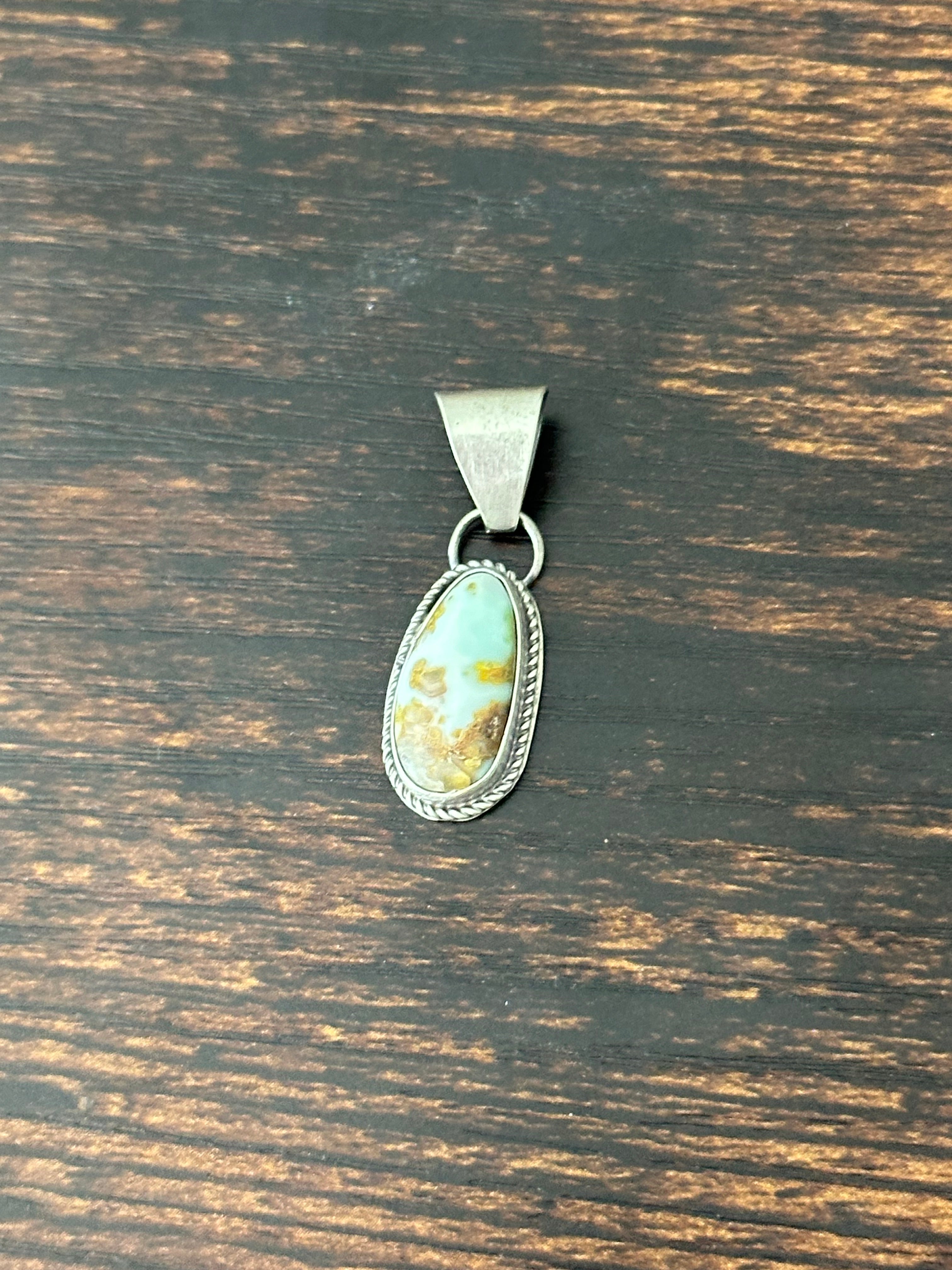 Navajo Palomino Variscite & Sterling Silver Pendant