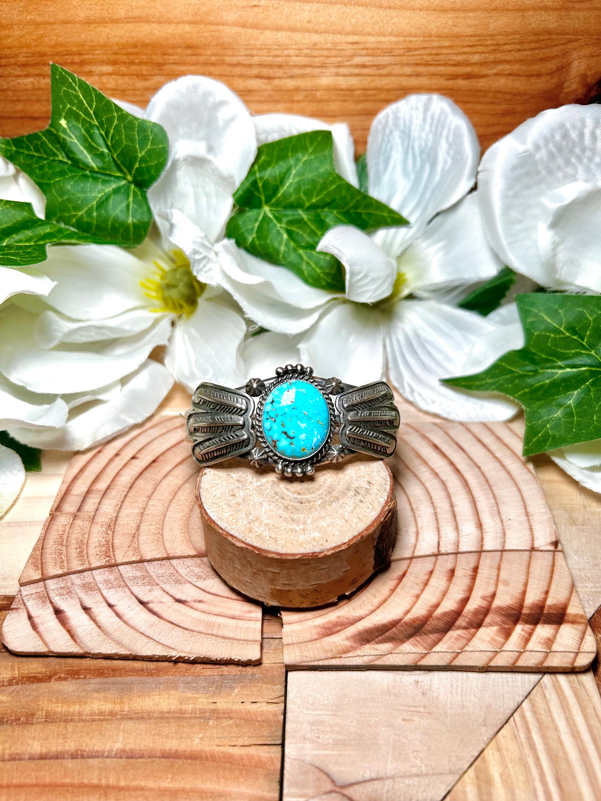 Daniel Benally Kingman Turquoise  & Sterling Silver Cuff Bracelet